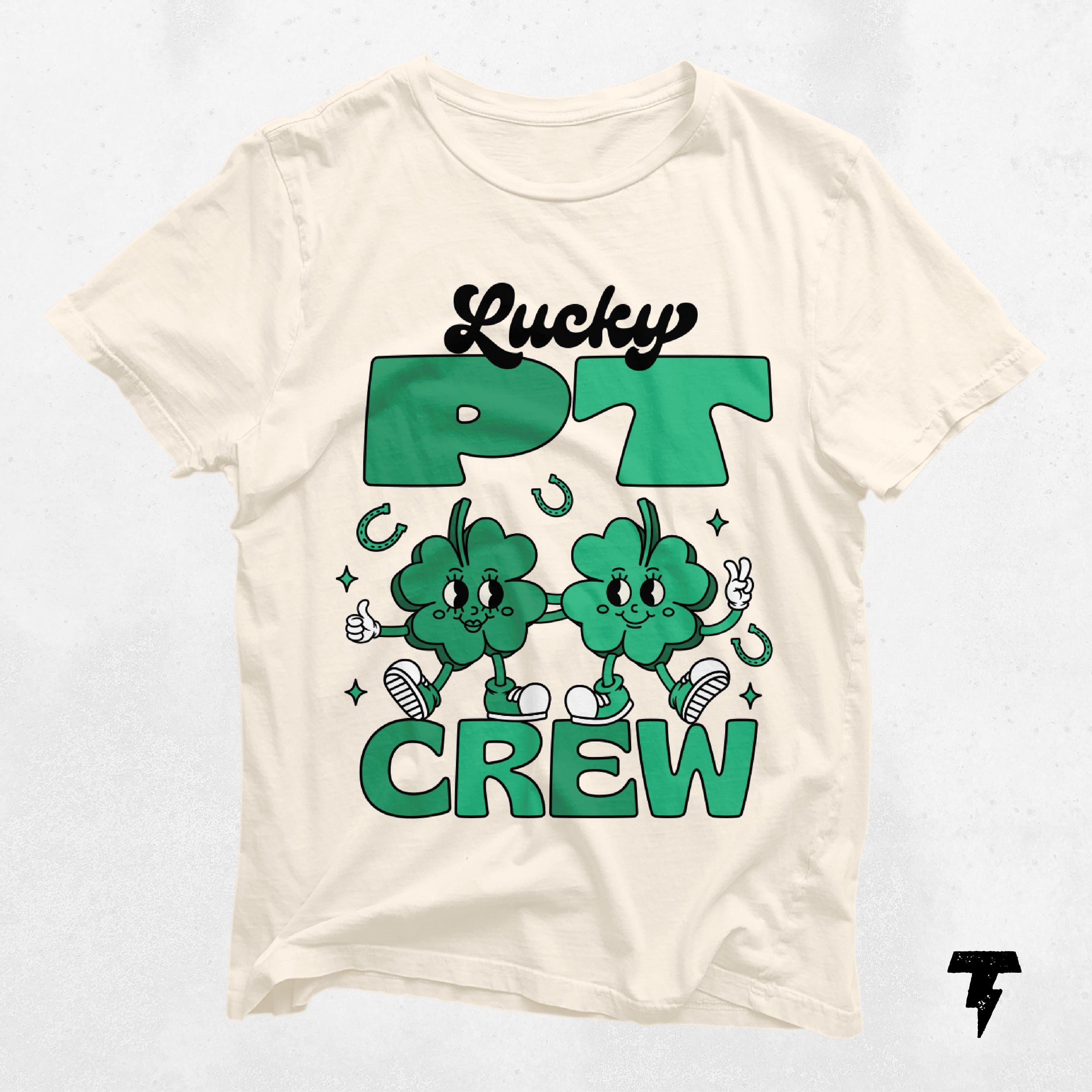 Lucky PT Crew St Patricks Day Nurse Shirt Clover Graphic Tee Funny Nurse Gift Shamrock Apparel for Nurses Graphic Tee – Everyday Comfort · Must-Have Style