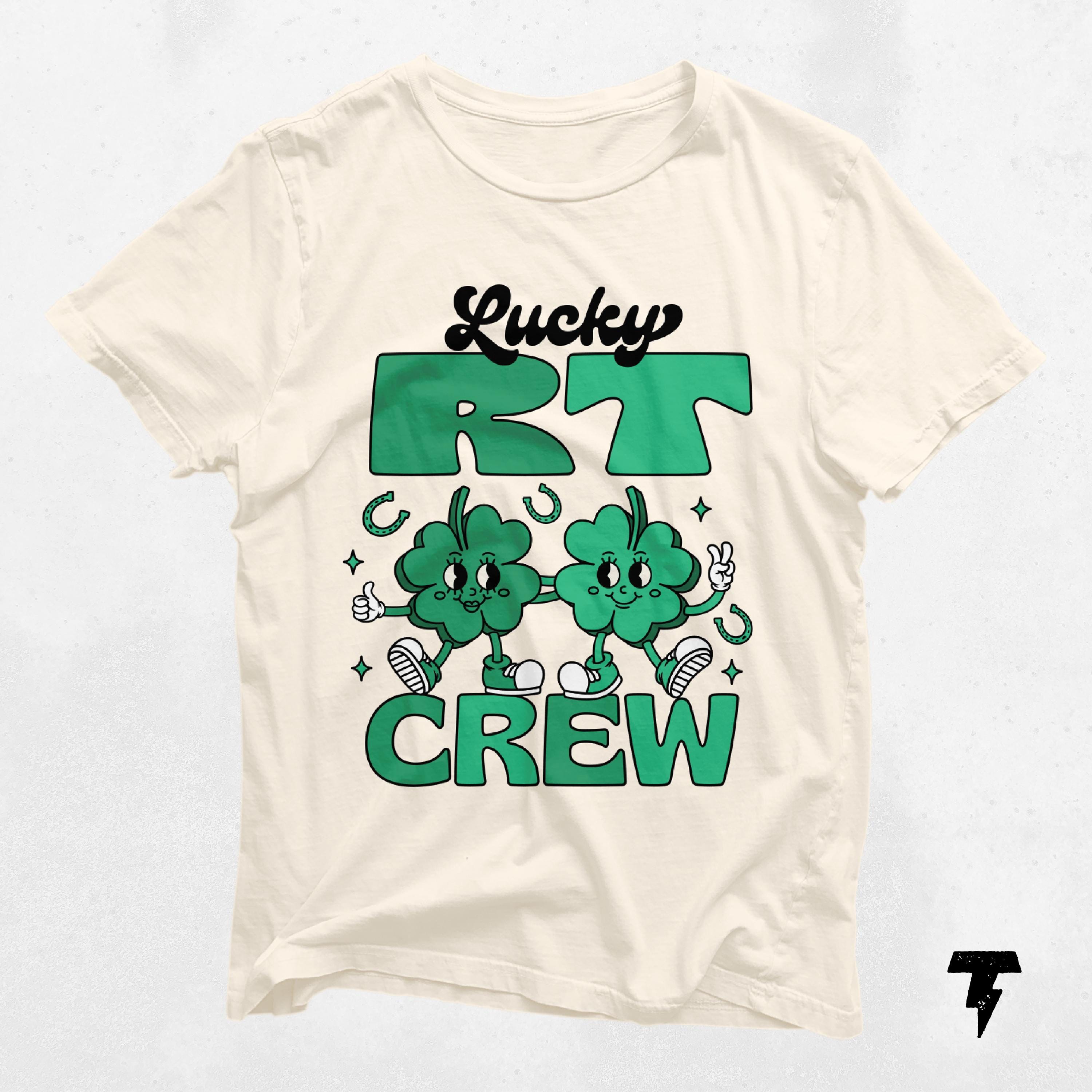Lucky RT Crew St Patricks Day Shirt for Respiratory Therapists Clover Pulmonary Shirt Holiday Gift Idea for RTs Graphic Tee – Easygoing Wear · Perfect For Daily Wear