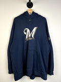 Vintage MLB Milwaukee Brewers Middle Swoosh Navy Hoodie Size XXL Hoodie – Premium Graphic · Must-Have Style