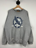 Vintage 90s Eddie Bauer Goose Paint Splattered Grey Crewneck Size XL Graphic Tee – Feel-Good Design · High-Quality Print