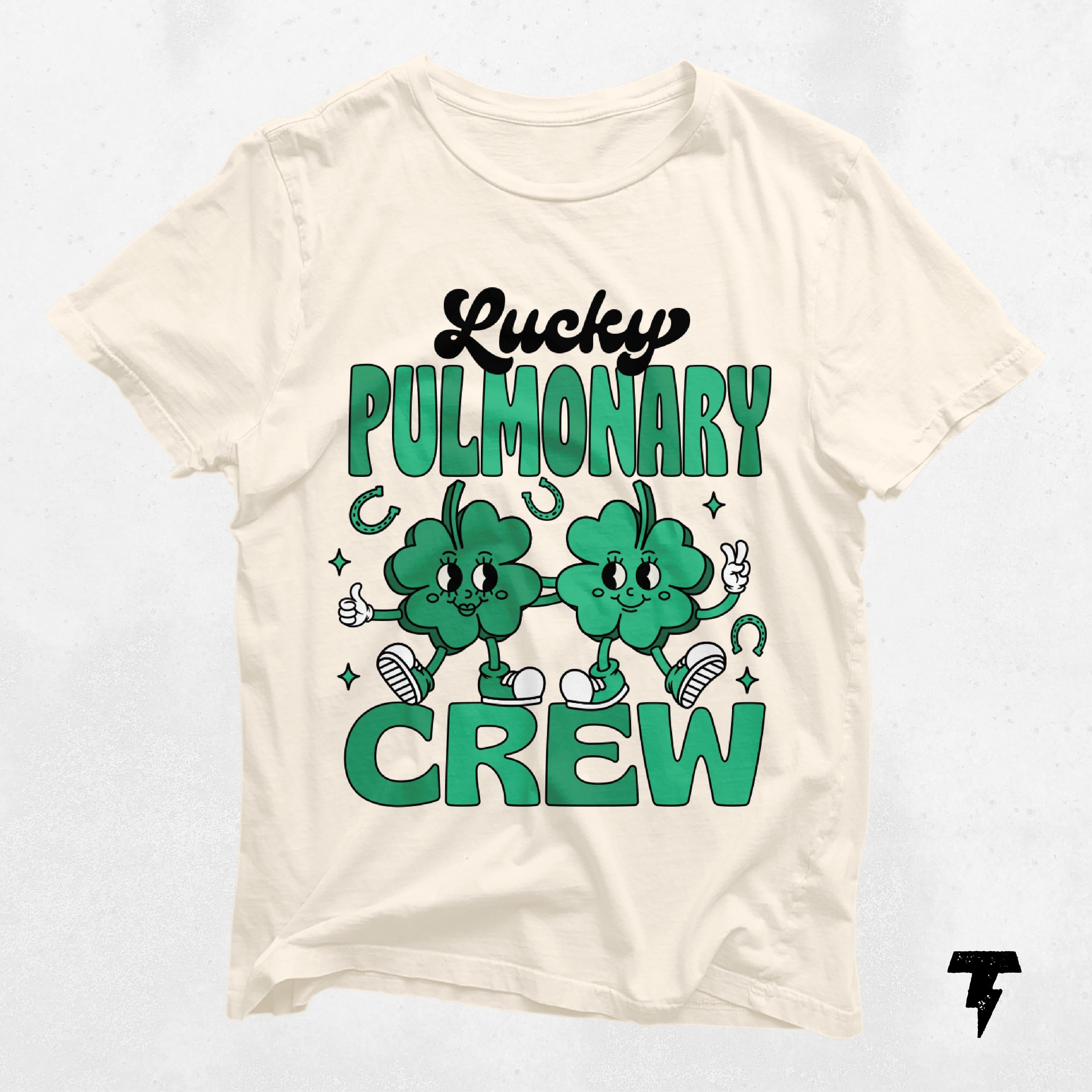 St Patricks Day Lucky Pulmonary Crew Shirt for Respiratory Therapists Nurses Shamrock Gifts Green Tee Graphic Tee – Premium Graphic · Top Pick For Any Outfit