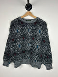 Vintage 90s Club 1440 Multi Colour Pattern Knit Sweater Size S Graphic Tee – Bold Style · High-Quality Print