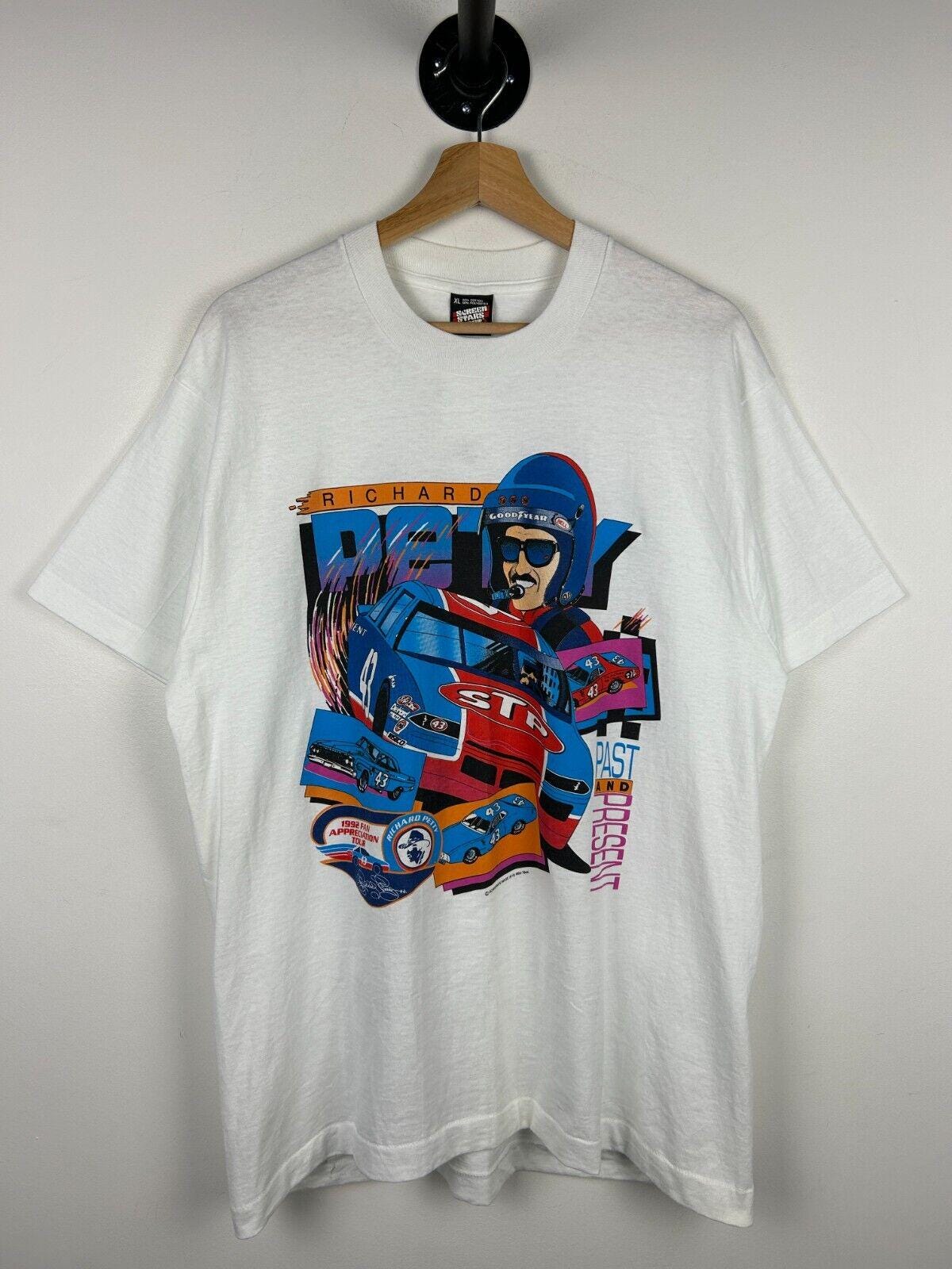 Vintage 90s Nascar Richard Petty Past And Present Tee Size XL Graphic Tee – Easygoing Wear · Must-Have Style