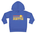 Seattle Washington Toddler Hoodie Retro Sunrise Unisex Seattle Toddler Sweatshirt Personalization Available Hoodie – Warm & Stylish · High-Quality Print