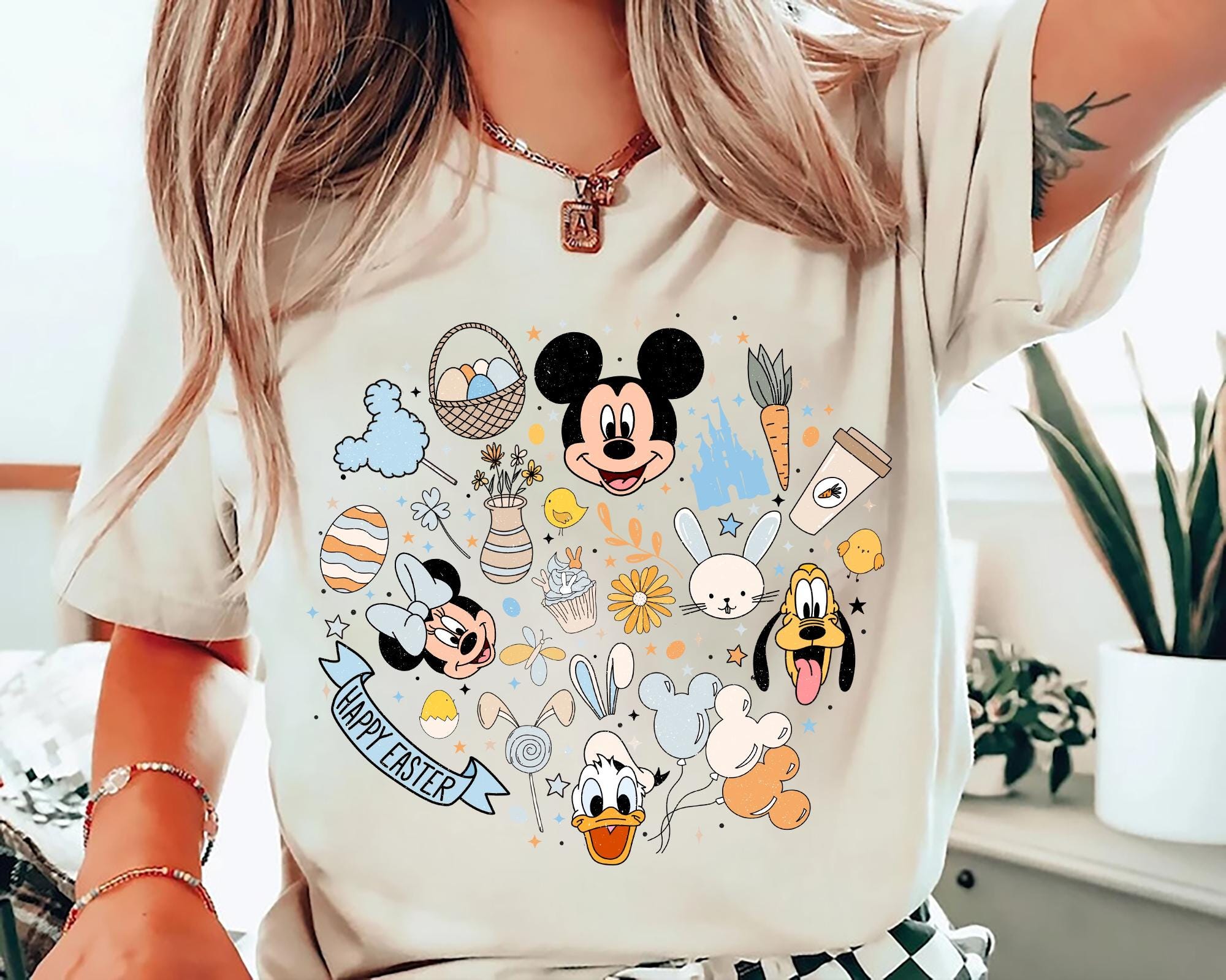 Happy Easter Disney Shirt Easter at Disney Mickey and Friends Easter Tee Disney Easter Shirt Disney World Easter Shirt Disneyland Trip Tee Graphic Tee – Cozy Vibes · High-Quality Print