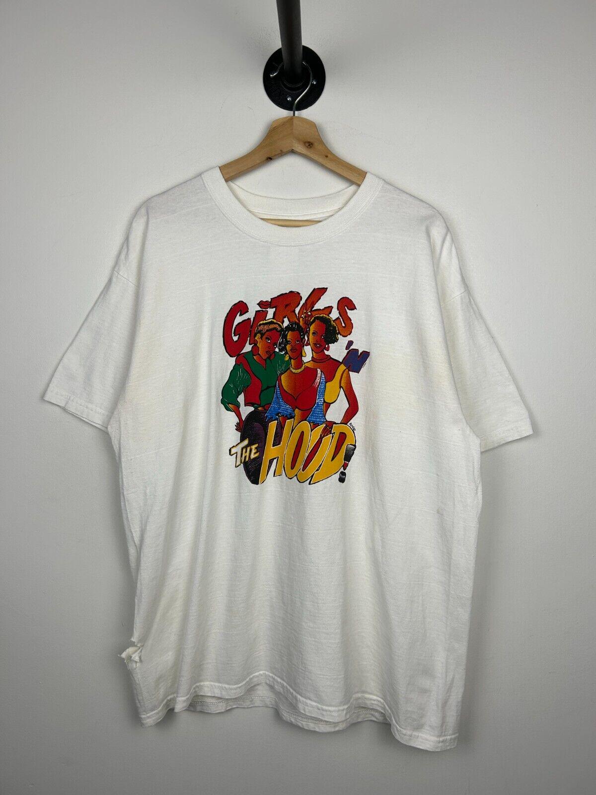 Vintage 90s Girls N39 The Hood White Tee Size XXL Graphic Tee – Warm & Stylish · Must-Have Style