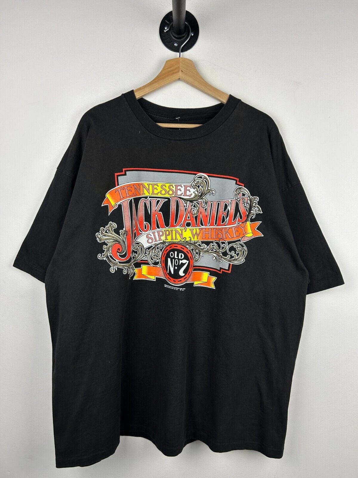Vintage 90s Jack Daniels Sippin39 Whiskey Black Tee Size XXL Graphic Tee – Aesthetic Look · Must-Have Style