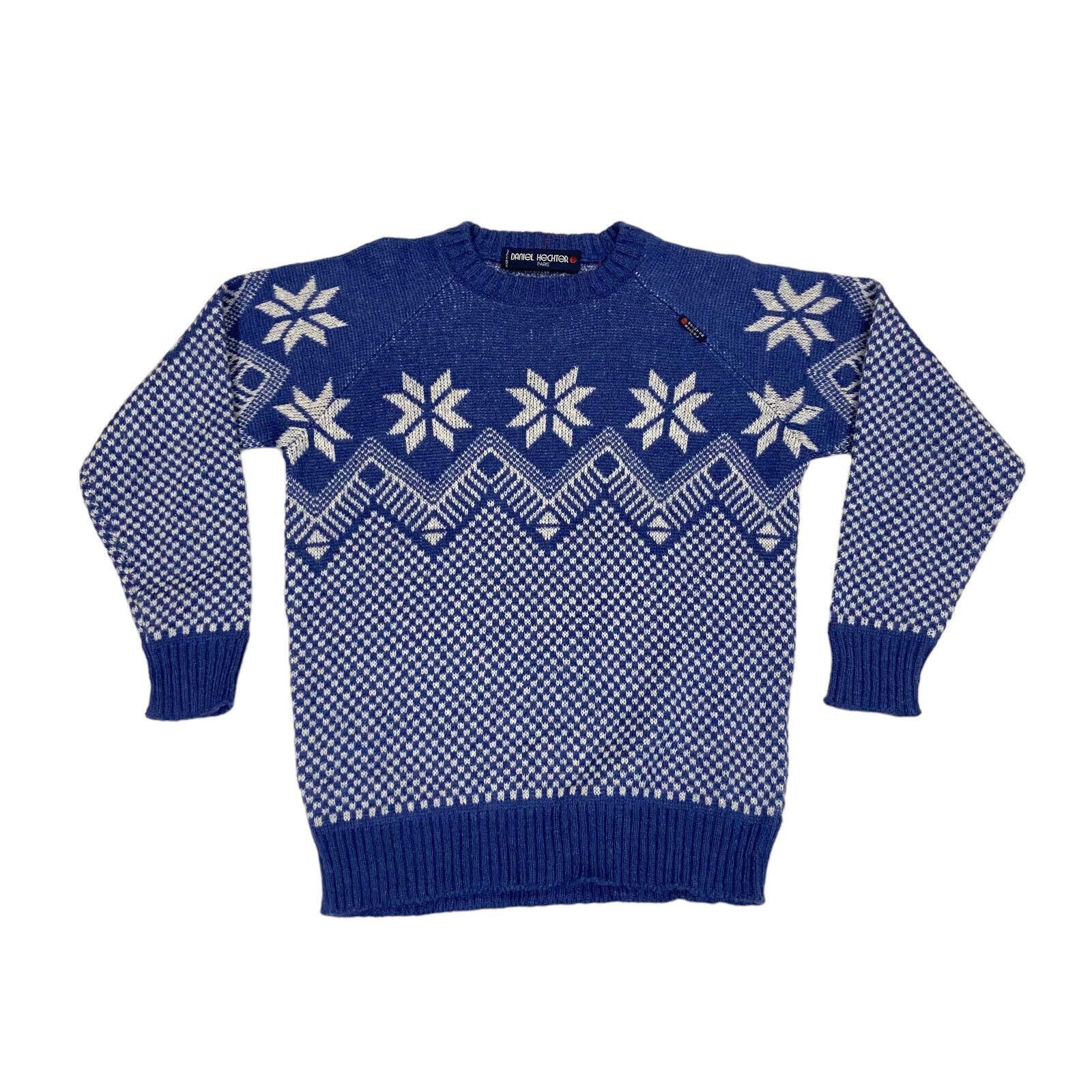 Daniel Hechter Nordic Sweater Vintage Mens Blue Designer Acrylic Wool Jumper Graphic Tee – Premium Graphic · Great Gift For Fans