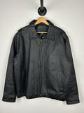 Vintage Nights Bridge Black Leather Insulated Cropped Bomber Jacket Size L Graphic Tee – Aesthetic Look · High-Quality Print