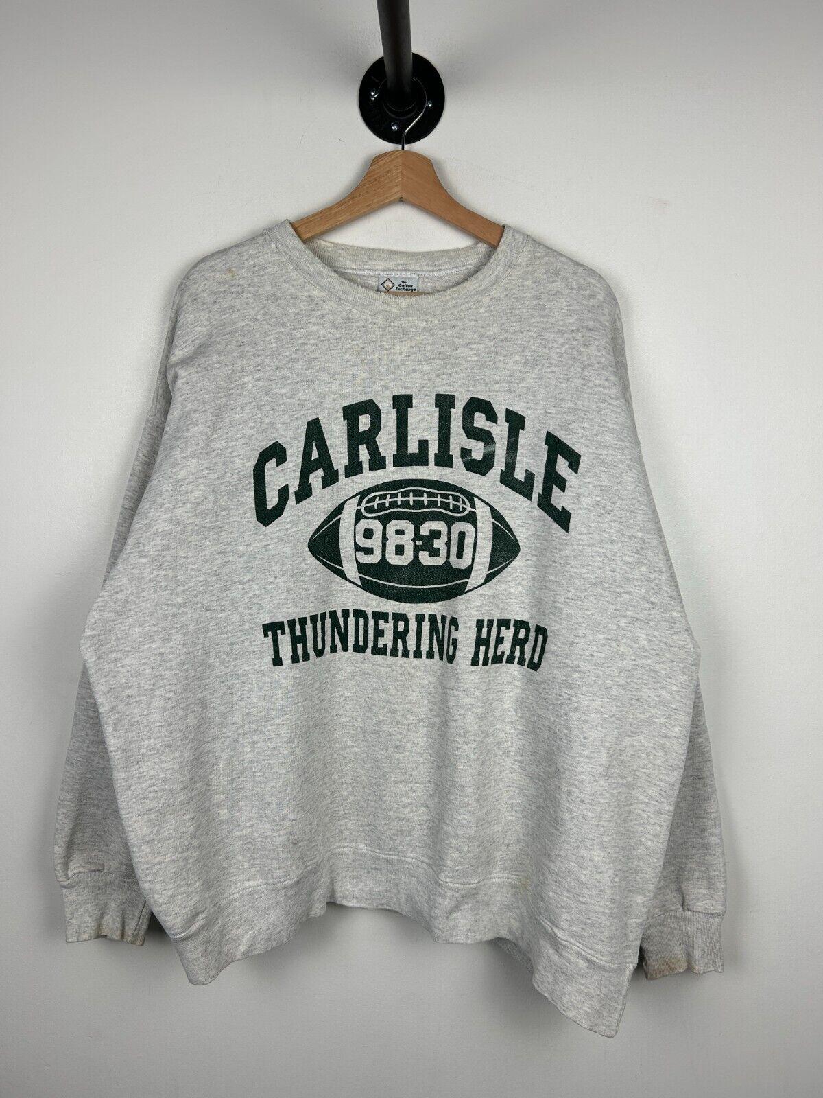 Vintage 90s Carlisle Thundering Herd Football Grey Crewneck Size XXL Graphic Tee – Cozy Vibes · Must-Have Style