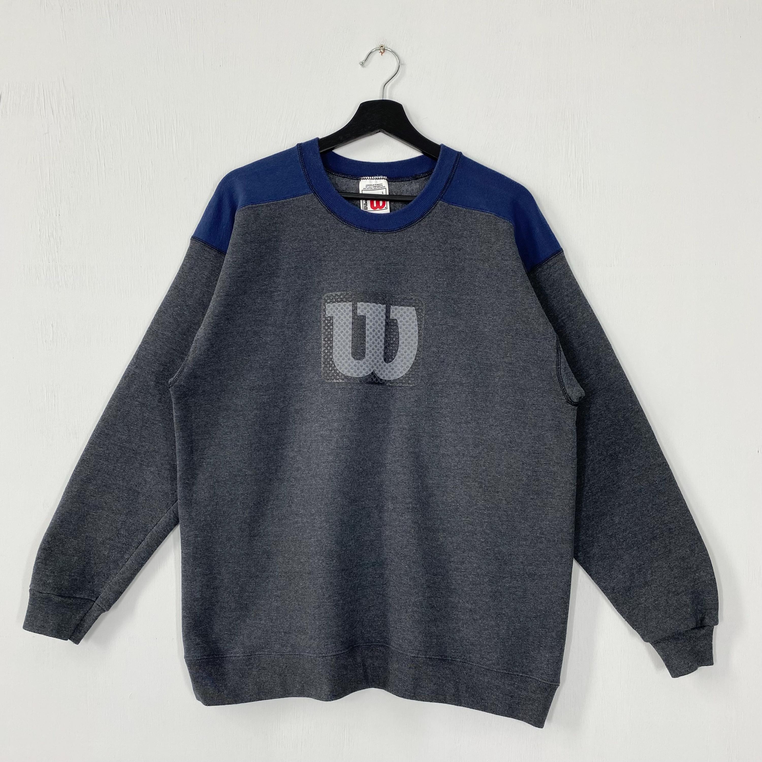 Vintage 90s Wilson Sweatshirt Wilson Crewneck Wilson Sweater Pullover Wilson Equipment Sportswear Wilson Print Logo Grey Large Sweatshirt – Warm & Stylish · Top Pick For Any Outfit