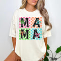 Checker Retro Mama Shirt Retro Checkered Mom Tee Trendy Mama T shirt Bow Coquette Vintage Mother39s Day Gift New Mom Graphic Tee – Fan Favorite · Top Pick For Any Outfit