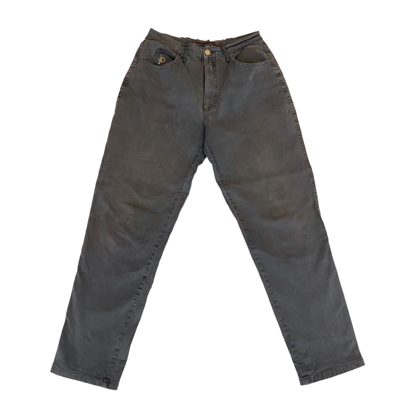 Roccobarocco Womens Tapered Jeans Vintage High Waist Designer Dark Grey Denim Graphic Tee – Soft Feel · Perfect For Daily Wear