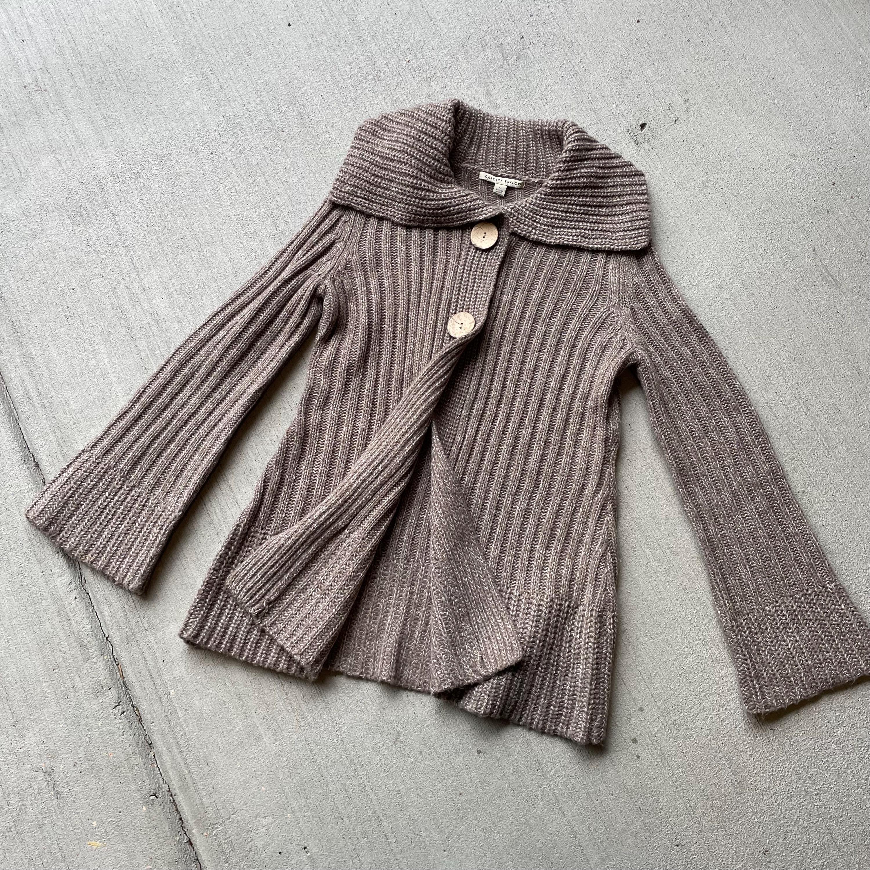 y2k cozy bell sleeve cardigan sweater chunky cozy light brown earthy girl size sm Graphic Tee – Fan Favorite · Must-Have Style