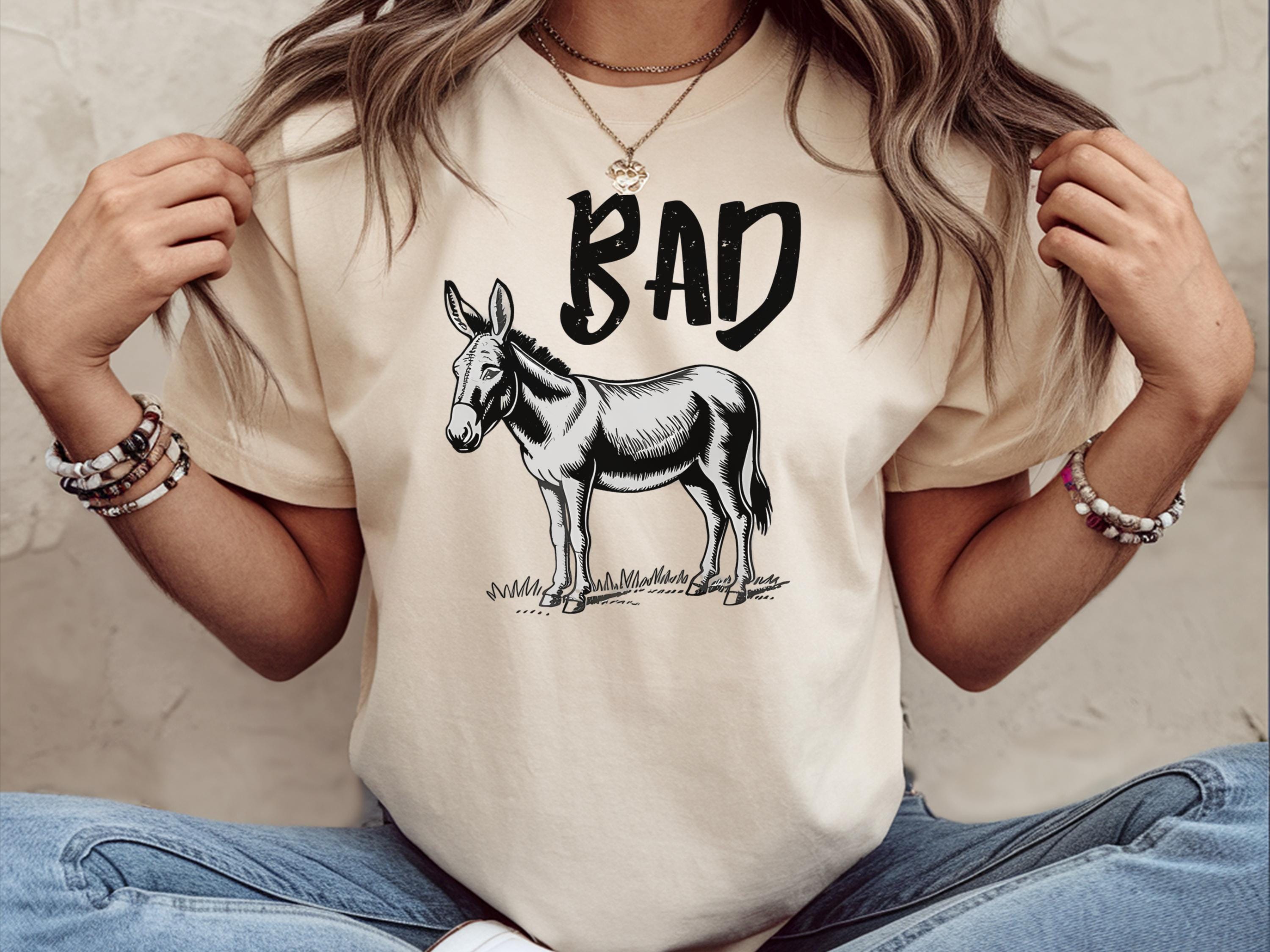 Funny Bad Ass Donkey Shirt Donkey Retro Shirt Bad Donkey Shirt Funny Meme Shirt Adult Humor Shirting Humor Sarcastic Offensive Shirt Graphic Tee – Aesthetic Look · Trending Graphic Apparel