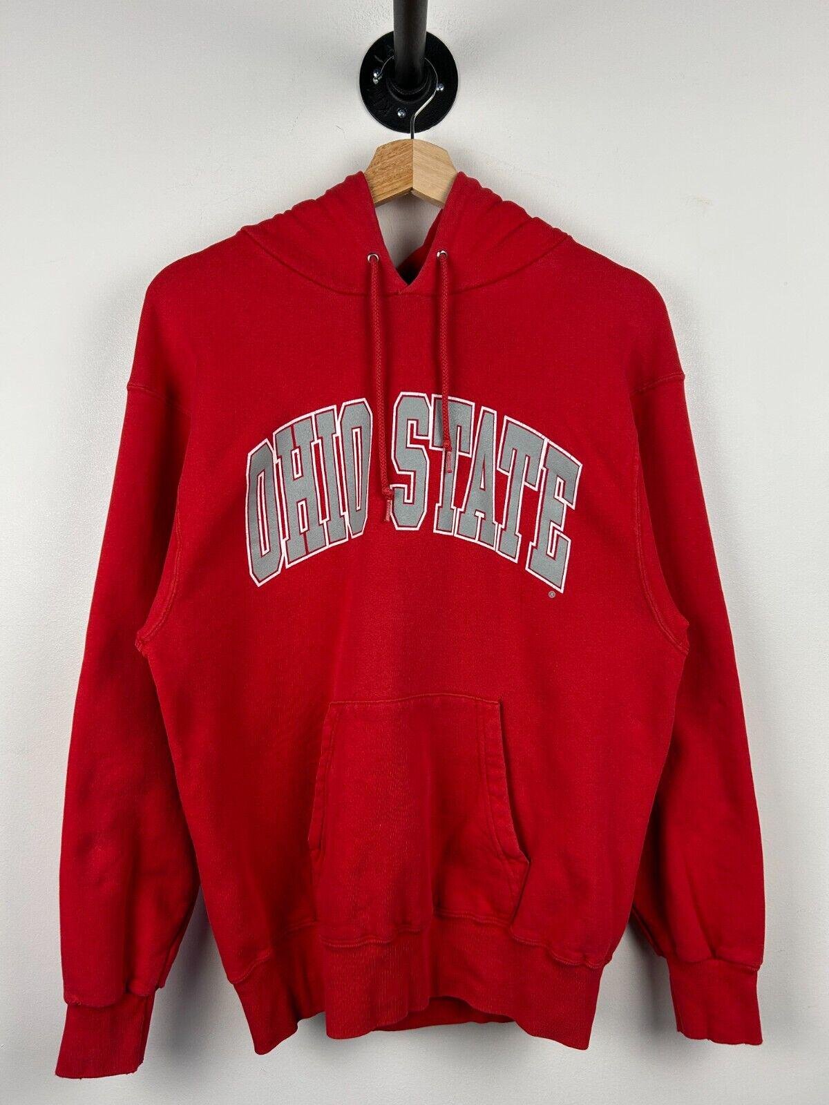 Vintage 90s Ohio State Arc Logo Red Hoodie Size M Hoodie – Warm & Stylish · Trending Graphic Apparel