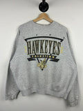 Vintage 90s Iowa Hawkeyes Tradition Grey Crewneck Size M Graphic Tee – Soft Feel · High-Quality Print