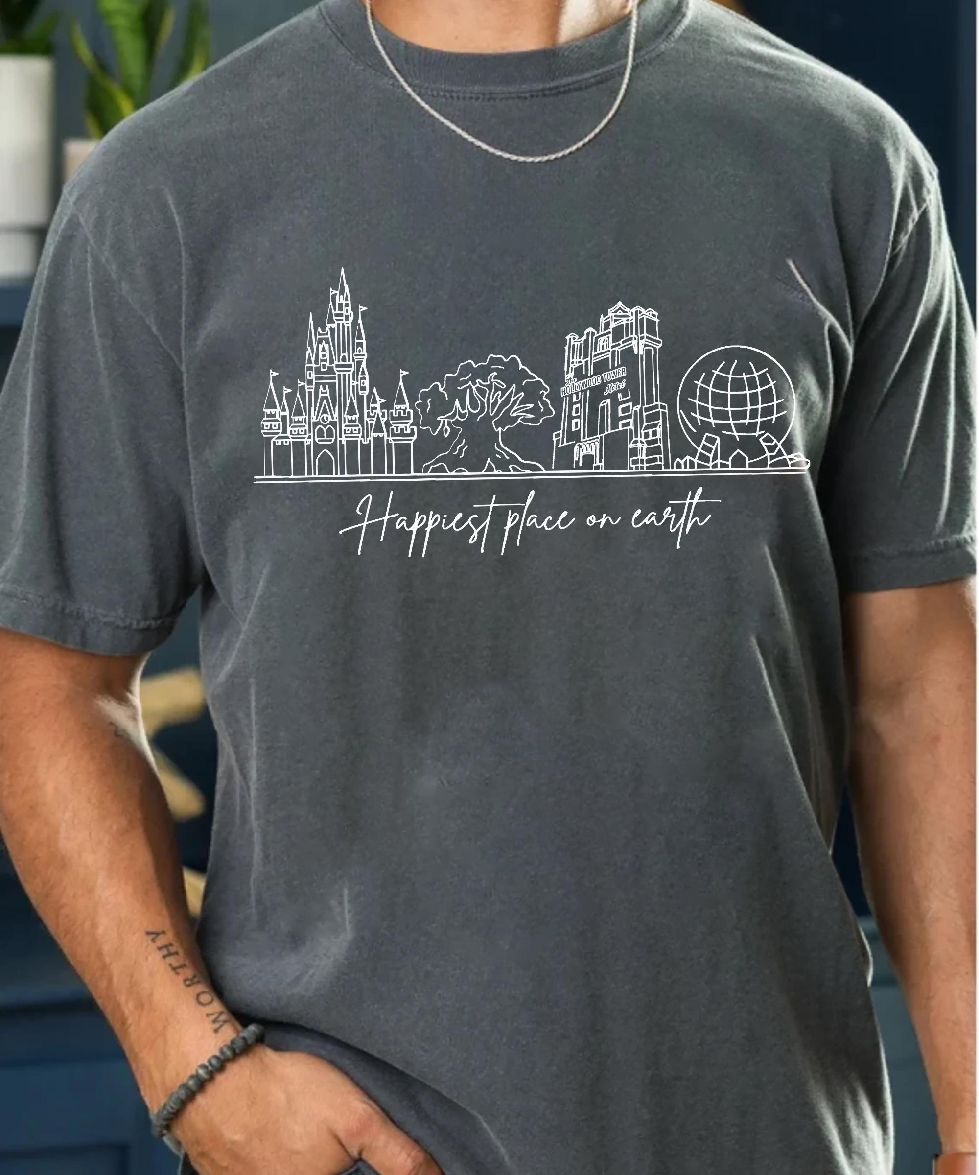 Happiest Place on Earth Shirt Disney Trip Tee Magical Castle T Shirt Epcot Animal Kingdom Tower of Terror Tee Disney Vacation Gift Shirt Graphic Tee – Bold Style · Trending Graphic Apparel