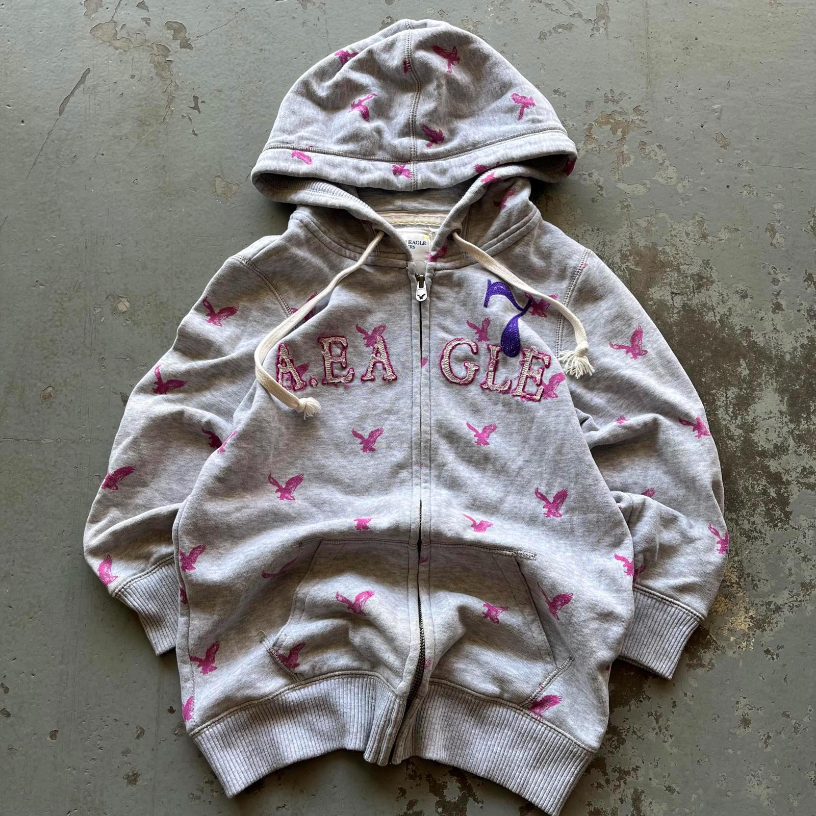 Vintage Y2K AOP American Eagle Full Zip Grunge Hoodie Hoodie – Premium Graphic · Top Pick For Any Outfit