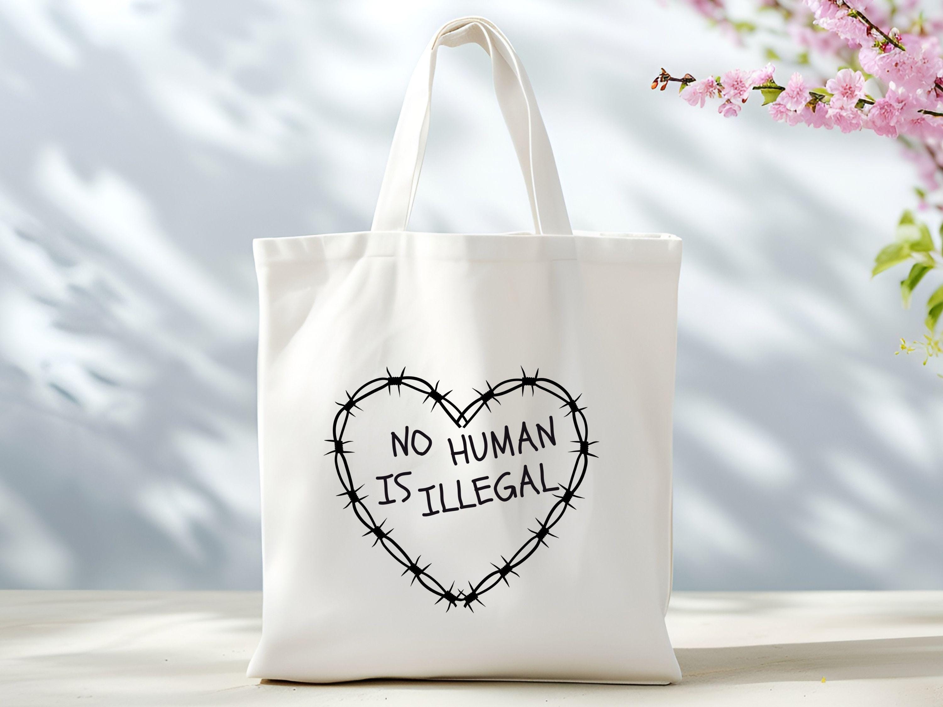 No Human Is Illegal Tote Bag Human Rights Bag Antiracism bag Gift for Activists Thoughtful Message Bag Social Justice ActivismEquality Tote Bag – Cozy Vibes · High-Quality Print