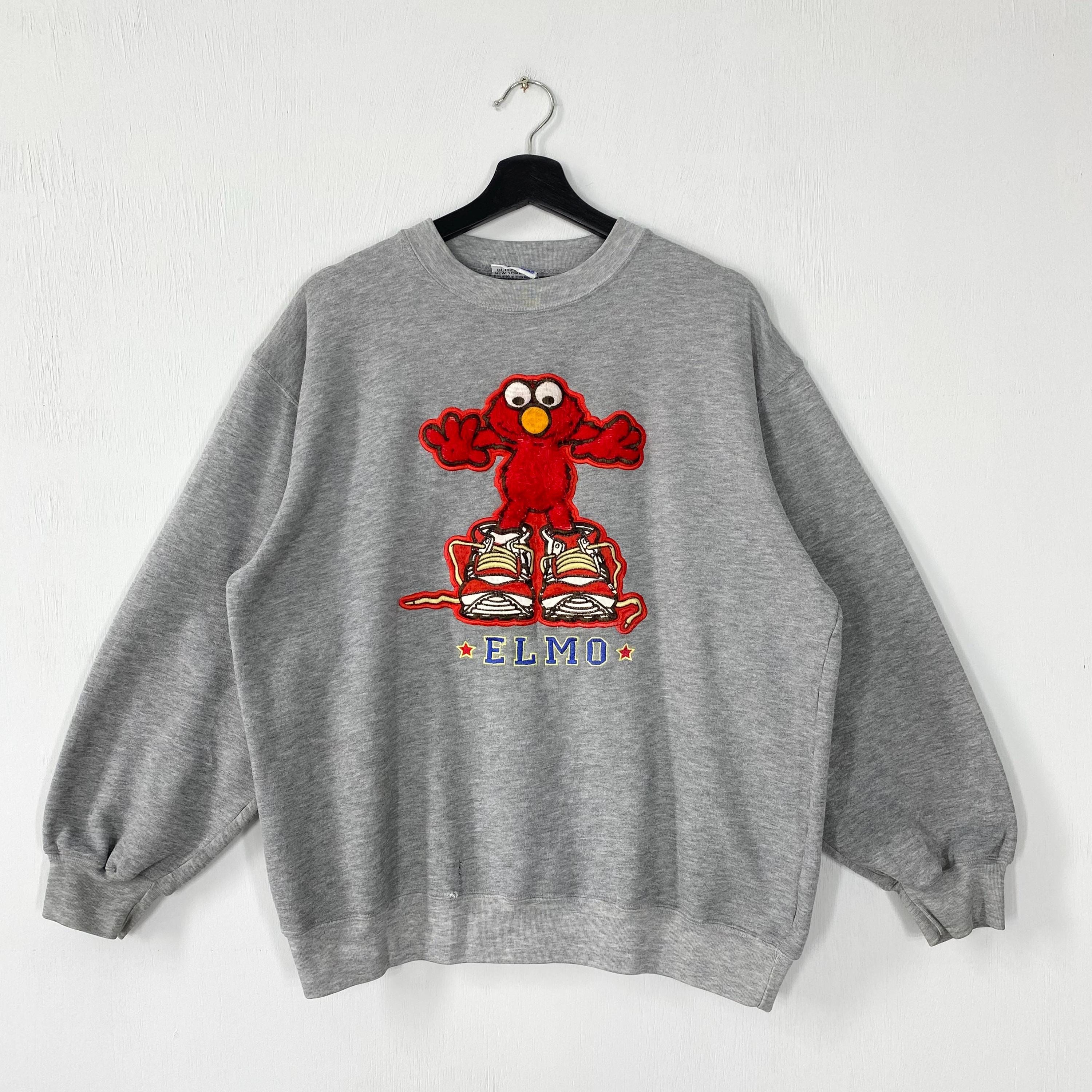 Vintage 90s Sesame Street Sweatshirt Elmo Crewneck Sesame Street Elmo Sweater Pullover Big Bird Cookie Monster Elmo Embroidered Logo Large Sweatshirt – Feel-Good Design · Top Pick For Any Outfit