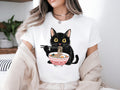 Noodle Cat Shirt Ramen Lover Shirt Noodle Shirt Ramen Cat T Shirt Funny Shirt Food Lovers Black Cat Ramen Shirt Black Cat Lovers Shirt Graphic Tee – Bold Style · Great Gift For Fans