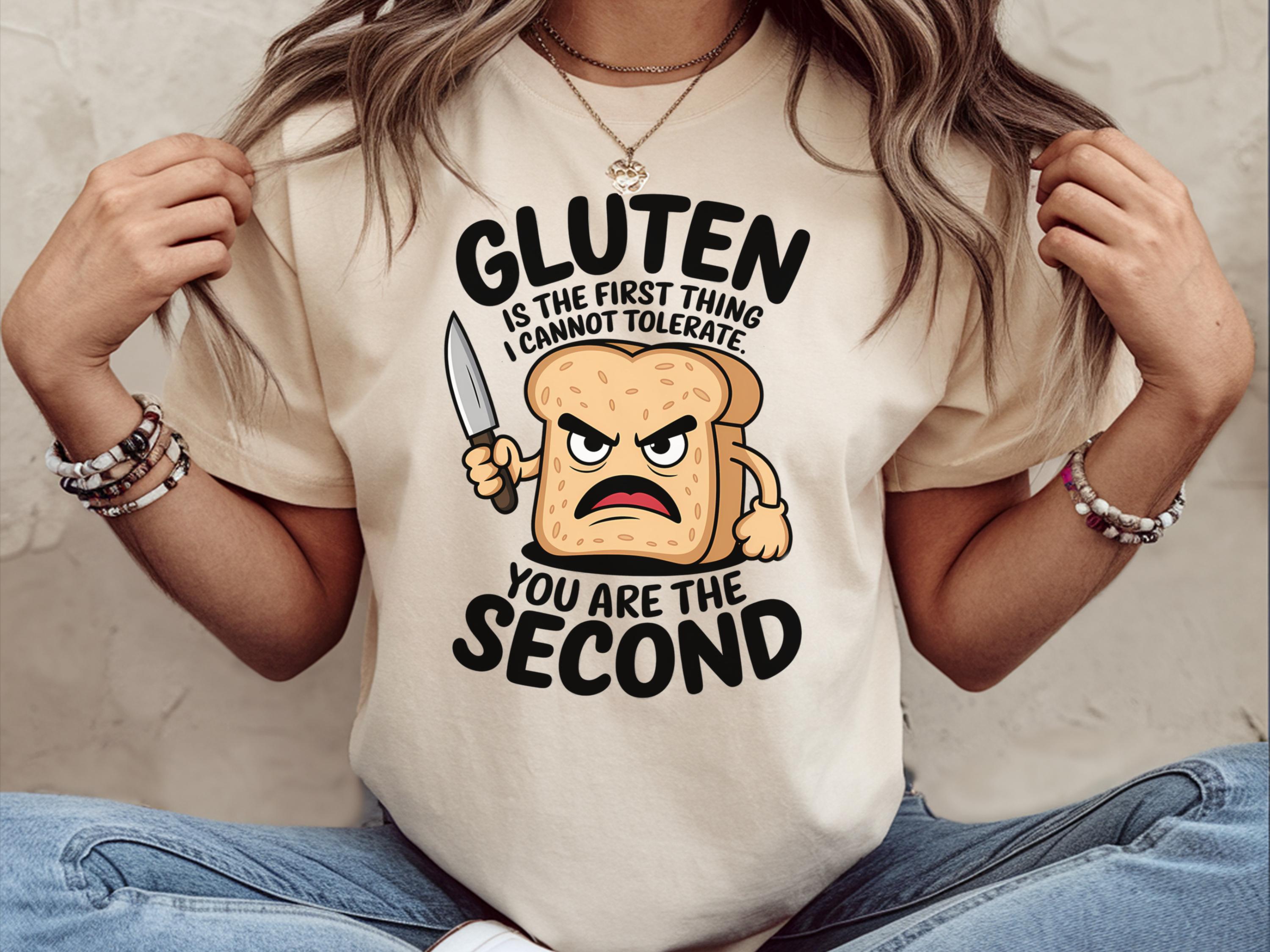 Funny Gluten Intolerance Shirt Food Allergy Shirts Gluten Free Shirt Celiac Disease Awareness Shirt Gluten Intolerance Shirt Graphic Tee – Soft Feel · Must-Have Style