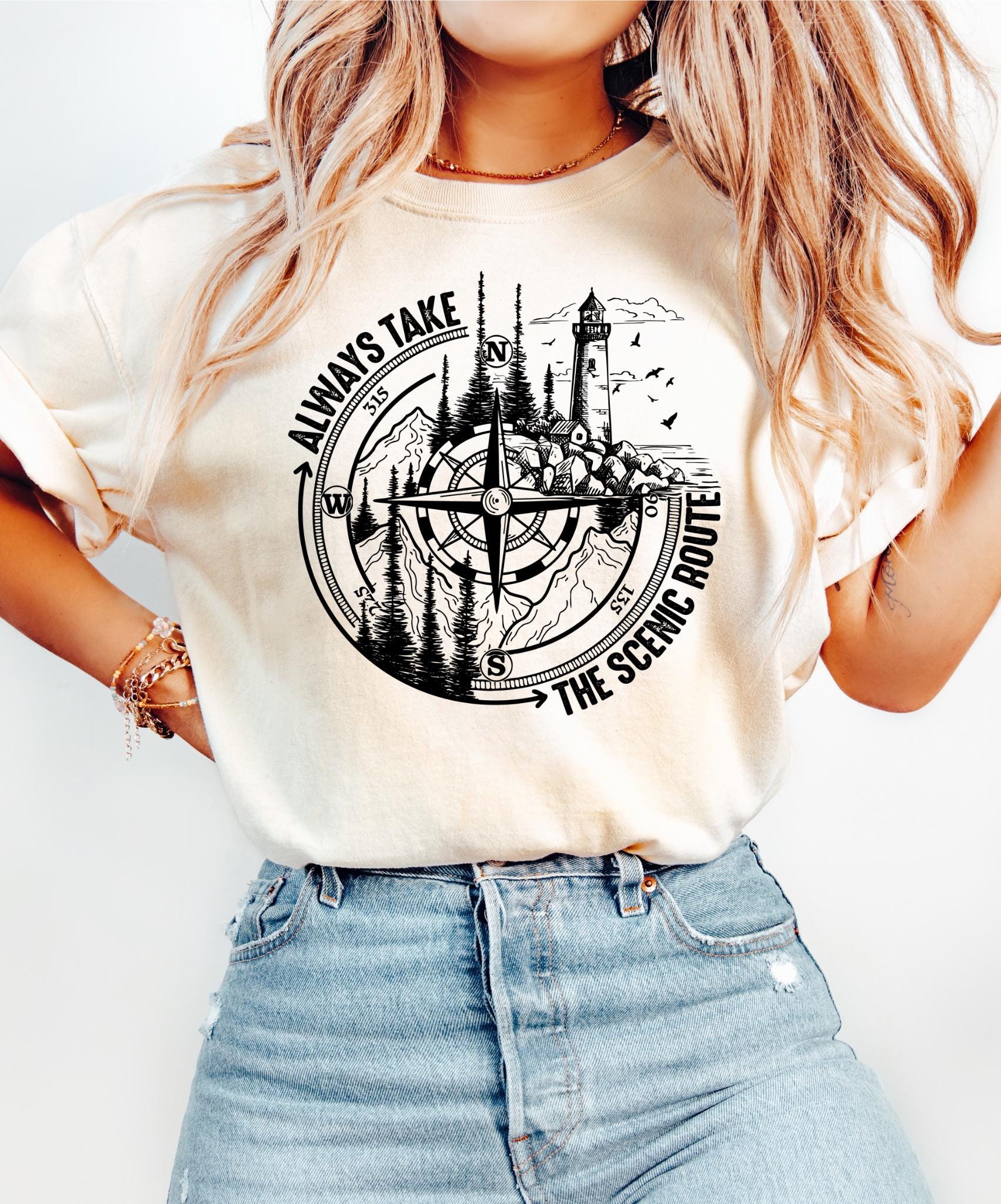 Always Take The Scenic Route Shirt Camping Shirt Nature Shirt Crew Shirt Route ShirtAdventure ShirtHiking Shirt Gift for nature lover Graphic Tee – Fan Favorite · Trending Graphic Apparel