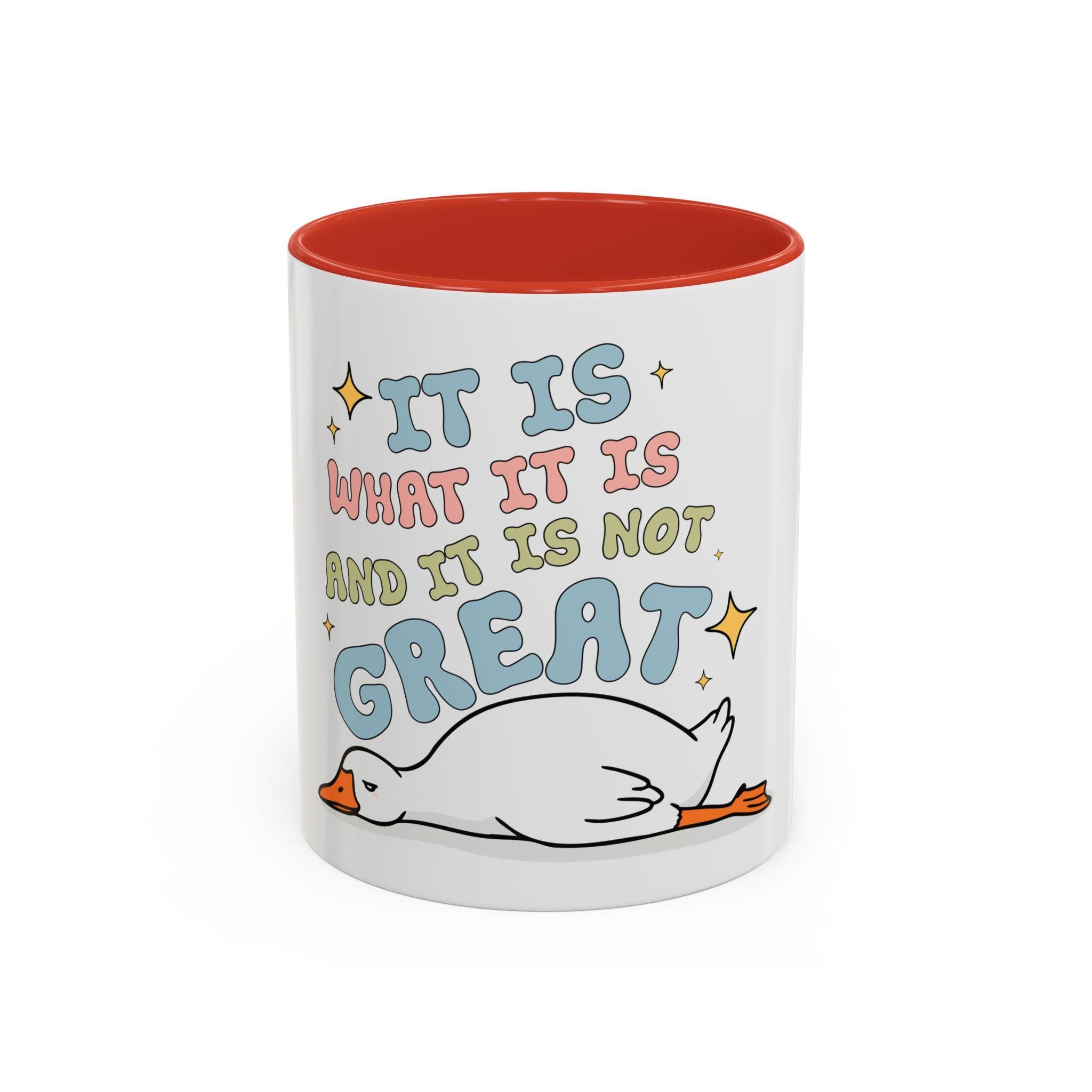 Quirky Accent Coffee Mug quotIt Is What It Isquot Fun Gift for Coffee Lovers Casual Home Decor Birthday Humor Mug Graphic Tee – Aesthetic Look · Perfect For Daily Wear