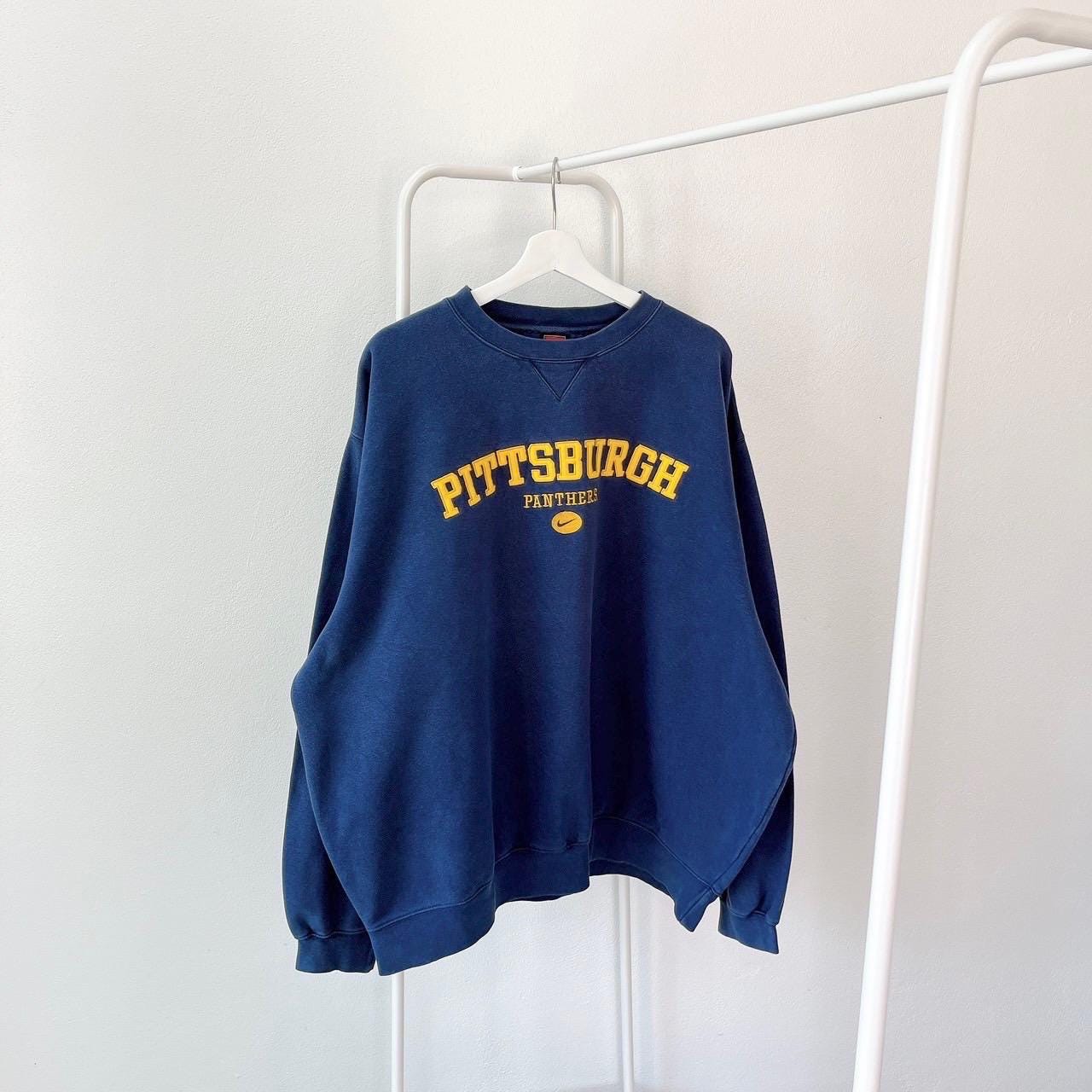 Vintage 00s Pittsburgh panthers vintage Nike embroidery blue sweatshirt XXL Sweatshirt – Aesthetic Look · Perfect For Daily Wear