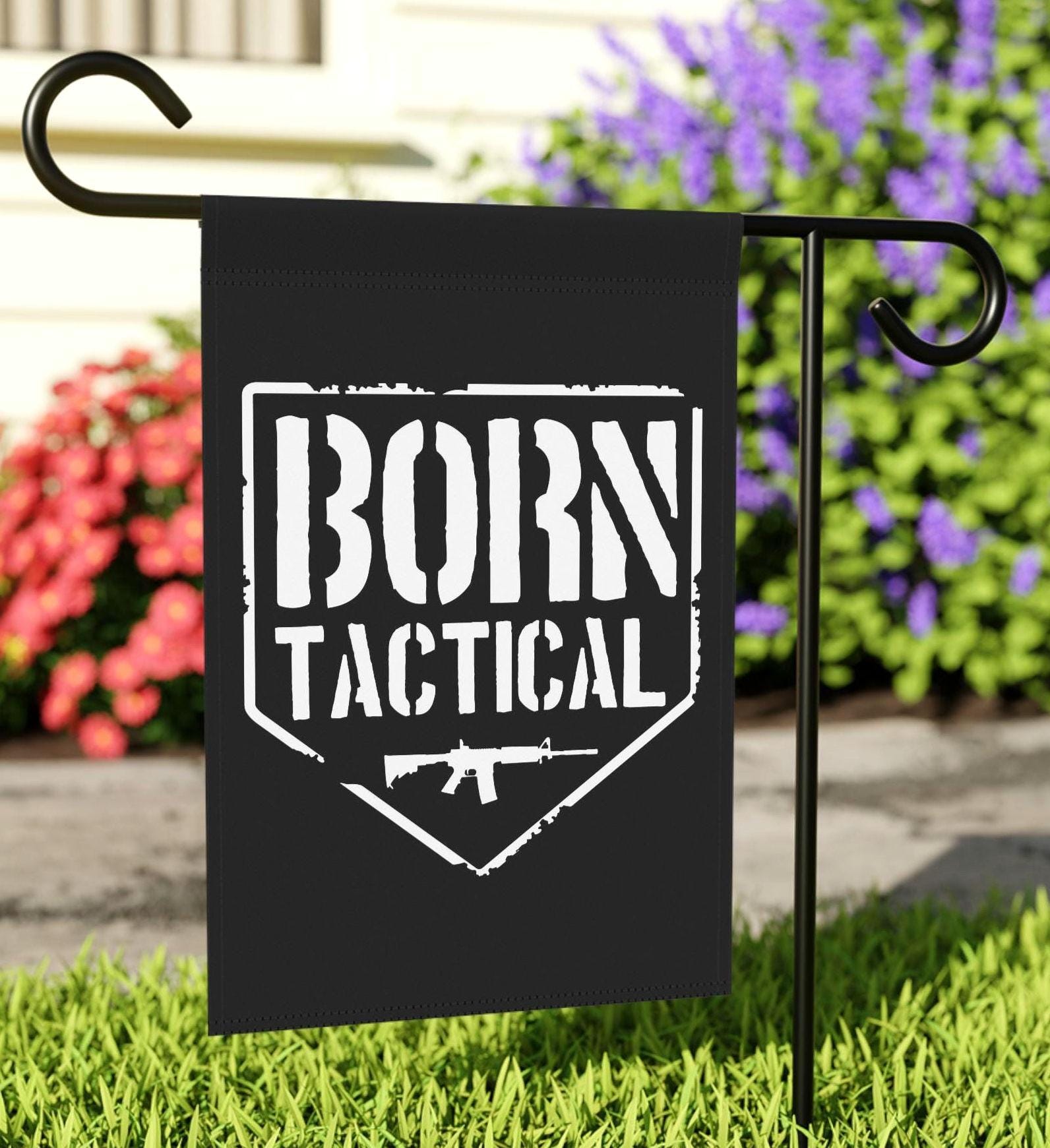 Tactical Pro Gun AR Garden Flag Perfect for Military Enthusiasts Home Decor Outdoor Yard Art Patriotic Garden Gifts Housewarming Gift Graphic Tee – Aesthetic Look · High-Quality Print