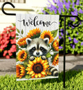 Sunflower Garden Flag with Raccoon Welcome Banner Home Decor Seasonal Yard Flag Rustic Outdoor Decoration Yard Art Animal Lover Gift Graphic Tee – Warm & Stylish · Top Pick For Any Outfit