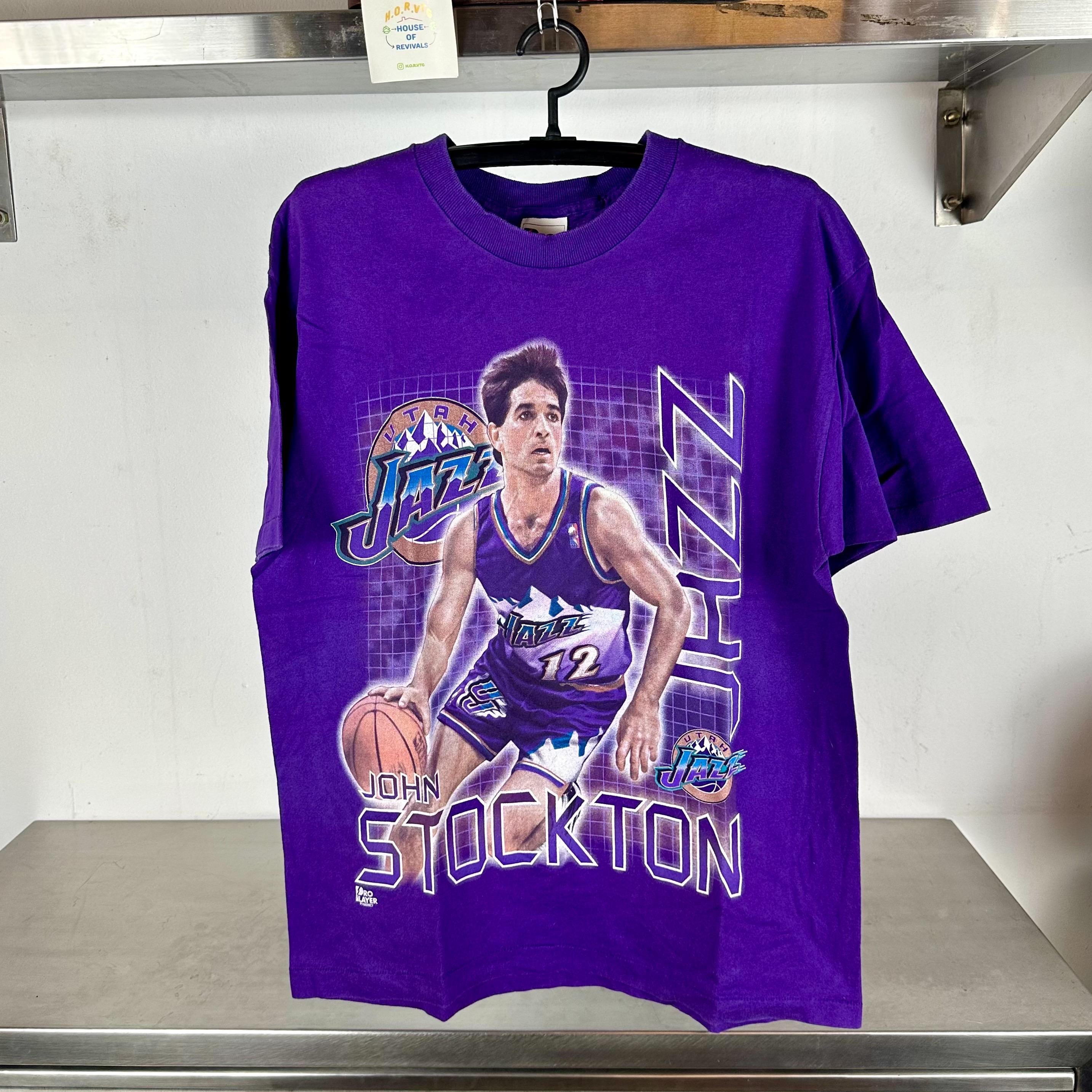 Vintage 90s John Stockton Utah Jazz NBA Large single stitch T shirt Vintage Utah Jazz Tshirt Vintage Nba Shirt Vintage Basketball Shirt Graphic Tee – Feel-Good Design · Perfect For Daily Wear