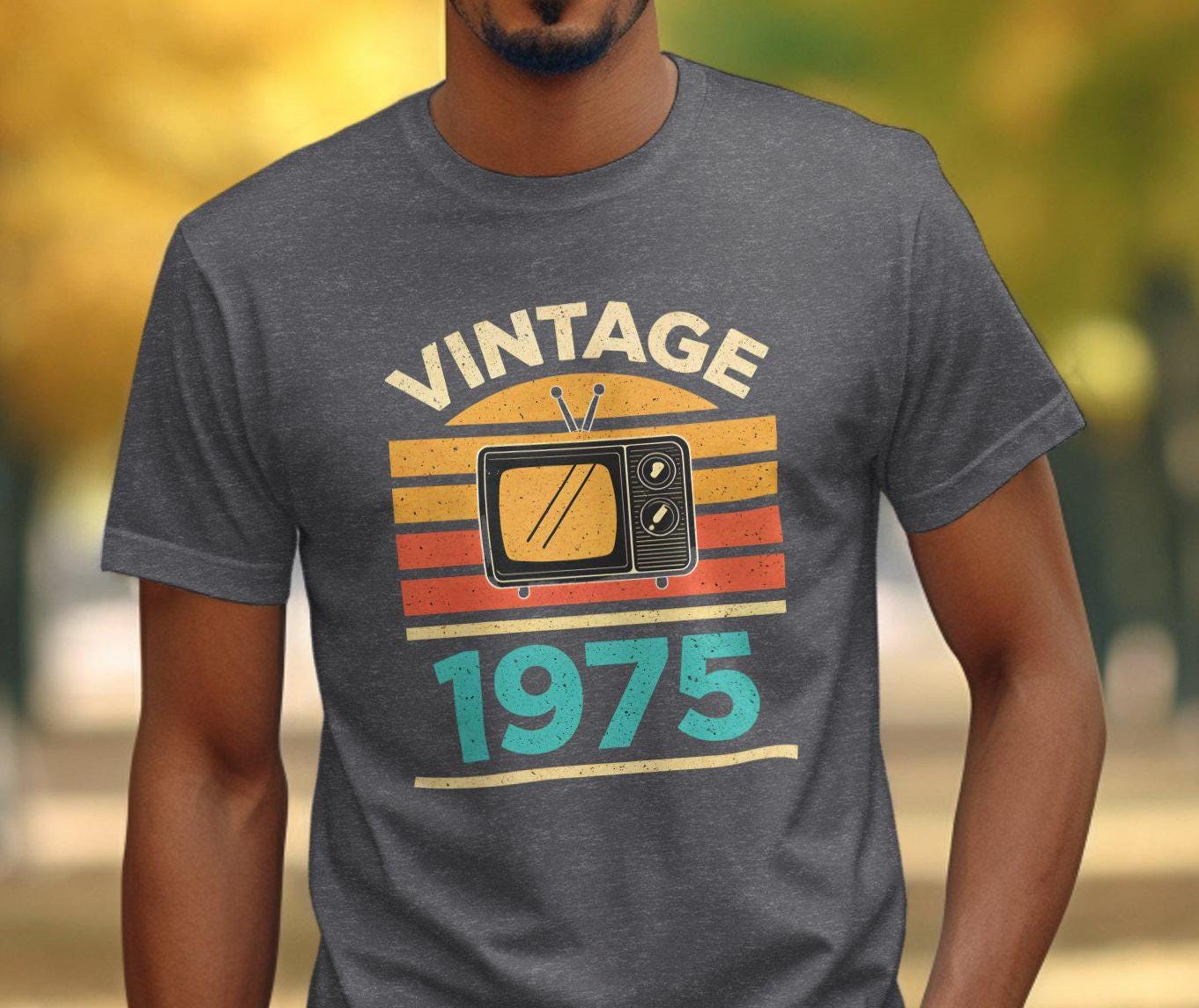 50th Birthday T Shirt Born in 1975 Vintage Retro TV Graphic Shirt Birthday Gift for 50th Graphic Tee – Aesthetic Look · Trending Graphic Apparel