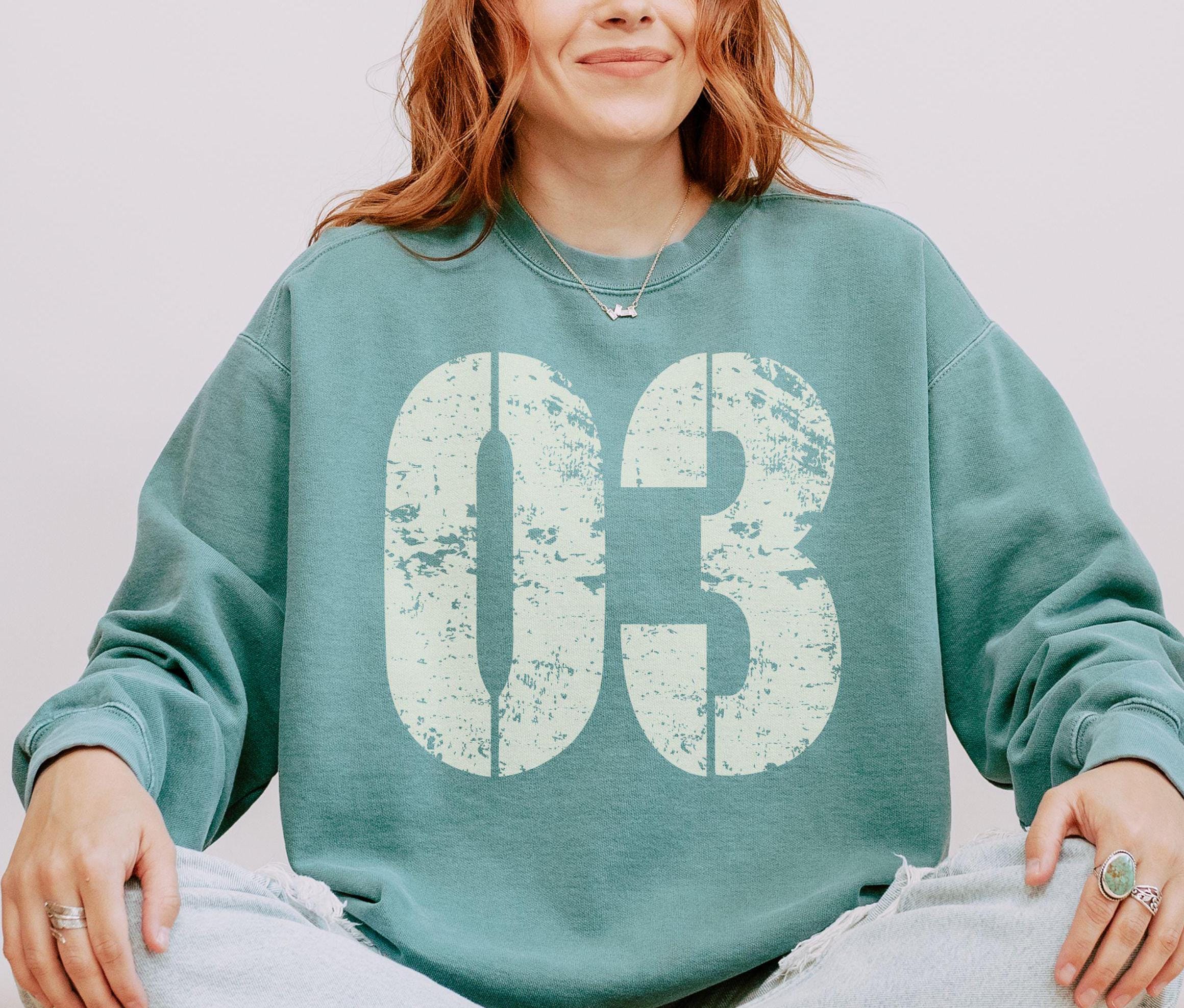 03 Sweatshirt Lucky Number 3 Sweatshirt Varsity Style Gift for Boyfriend Girlfriend Born in 2003 or 3 Player Sweatshirt – Soft Feel · Trending Graphic Apparel