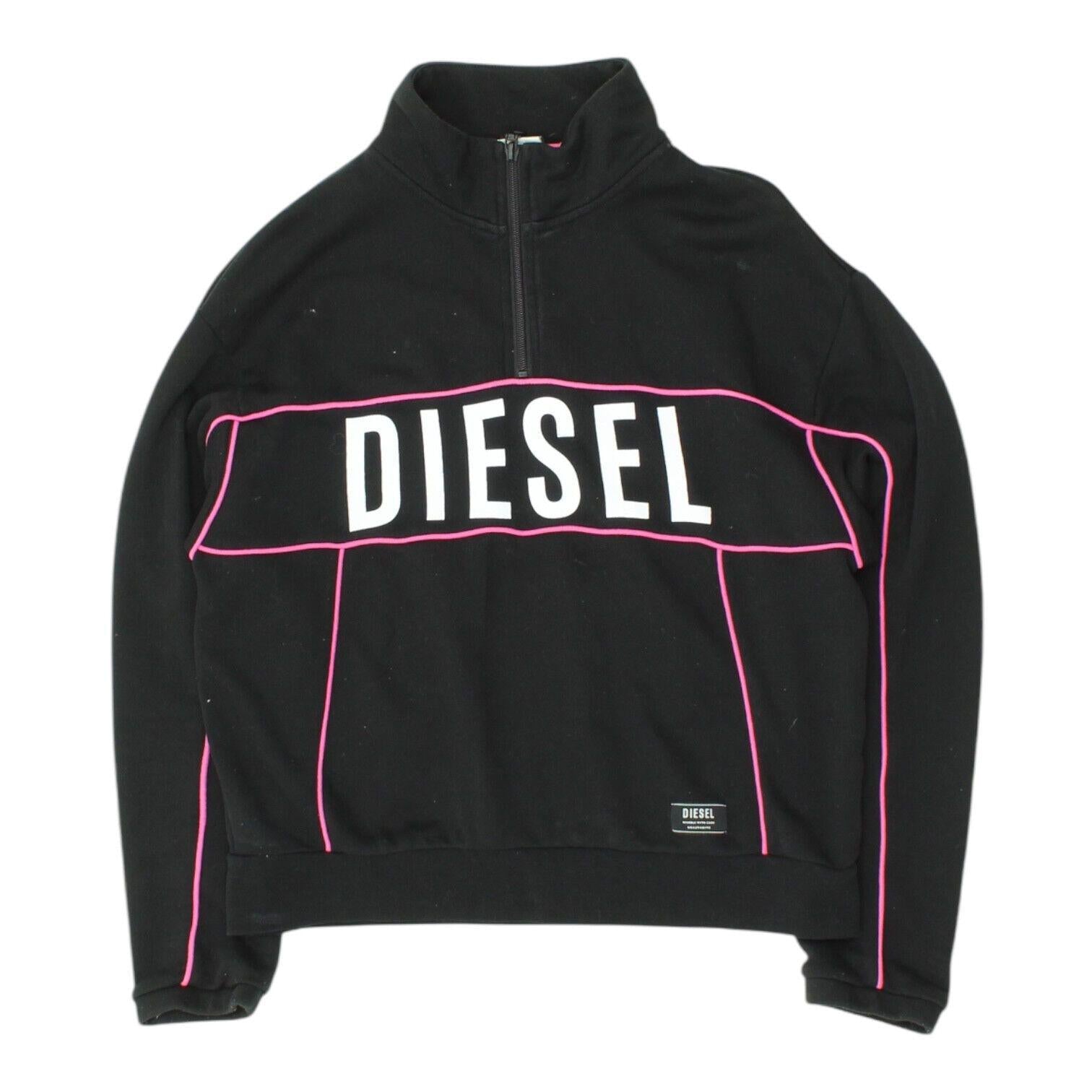 Diesel Womens Black Sweatshirt Sports Casual 12 Zip Designer Sweat Top Sweatshirt – Cozy Vibes · Top Pick For Any Outfit