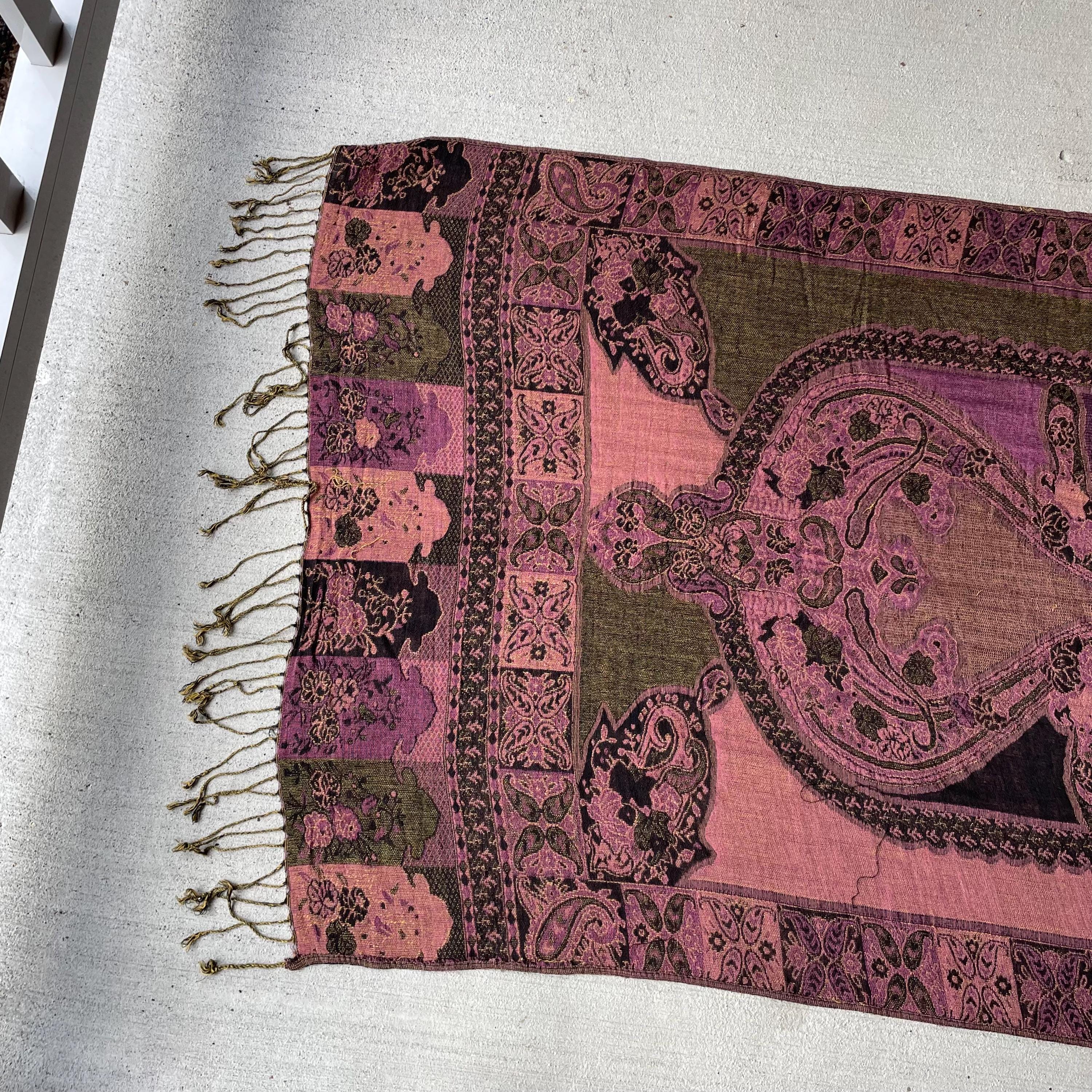 pashmina boho bohemian fringe paisley purple pink and green scarf Graphic Tee – Easygoing Wear · Great Gift For Fans