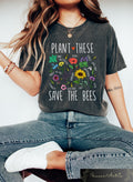 Plant These Save The Bees T shirt Retro Comfort Sweatshirt Wildflower Bee Lover Shirt Honey Bee Botanical Gift Gardener Crewneck Sweatshirt – Easygoing Wear · Trending Graphic Apparel