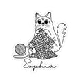 Cute Cat Knitting Sticker Personalized Pet Lover Gift Home Decor Laptop Decal Fun Crafting Accessory Cat Mom Gift Graphic Tee – Cozy Vibes · Perfect For Daily Wear