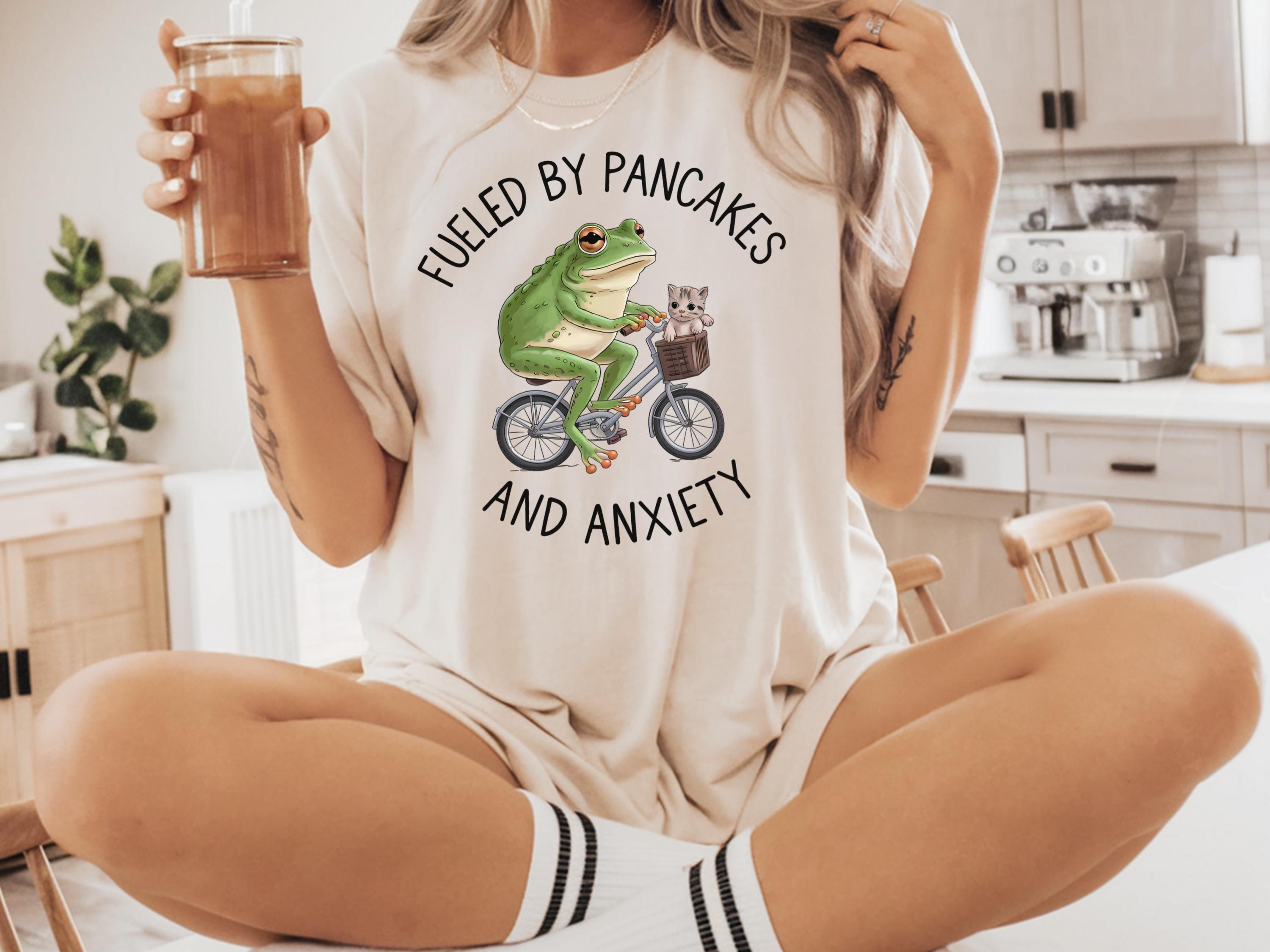 Pancakes And Anxiety Shirt Funny Mental Health Tee Shirt Pancake Lovers Shirt Funny Anxiety Shirt Gifted Funny Frog Shirts Gift Graphic Tee – Premium Graphic · Trending Graphic Apparel