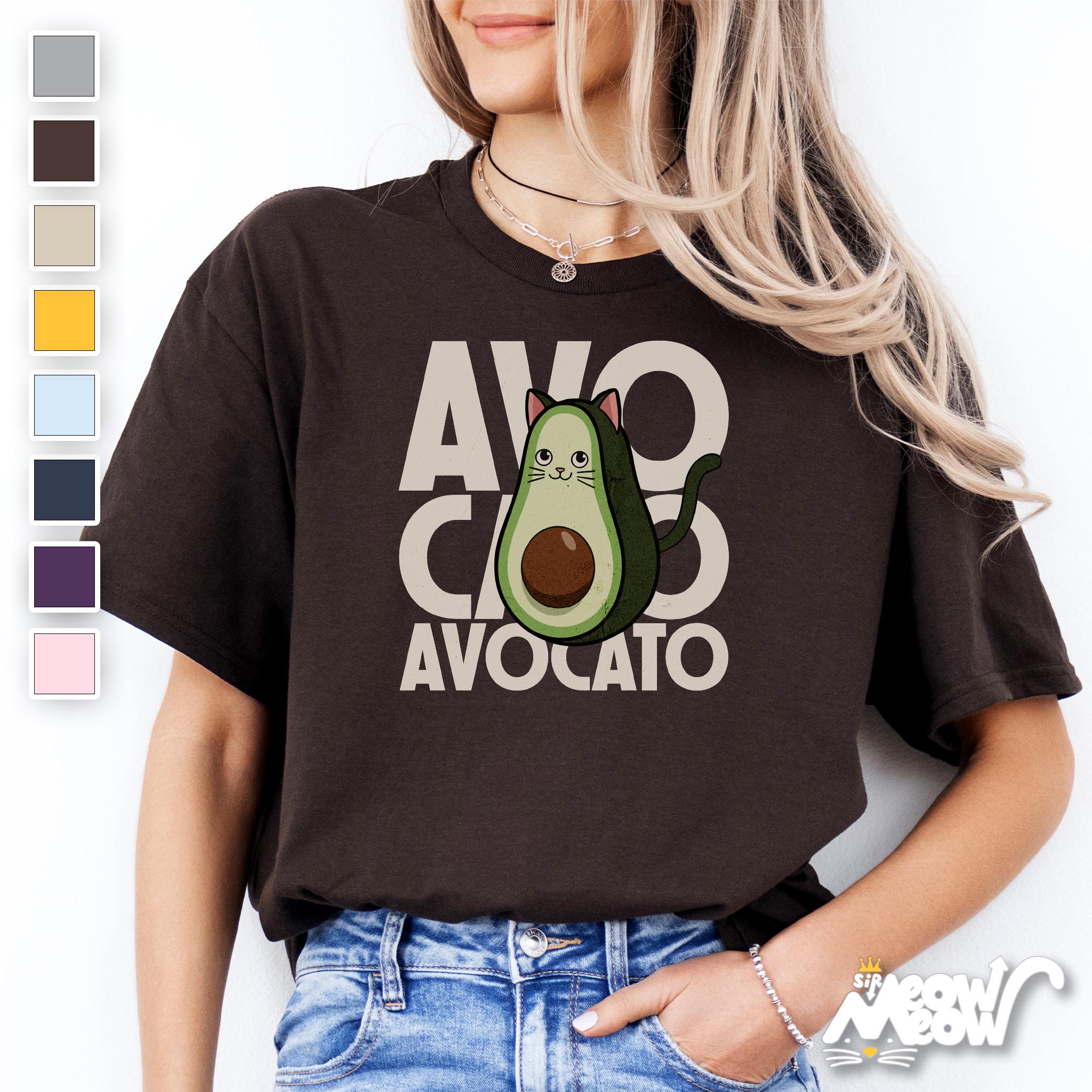 Funny Avocado Cat Shirt Cute Avocado And Cat Avocato Pun Tee Gift for Cat Lovers Graphic Tee – Fan Favorite · Top Pick For Any Outfit