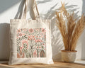 Boho Floral Tote Bag Eco Friendly Cotton Canvas Bag Reusable Grocery Tote Spring Bag and Accessories Tote Bag – Aesthetic Look · Must-Have Style