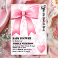 Pink Bow Baby Shower Invitation Template Printable Baby Girl Pink Coquette Baby Shower Invite Baby Shower Invitation Girl Coquette Bow SBB1 Graphic Tee – Everyday Comfort · Trending Graphic Apparel