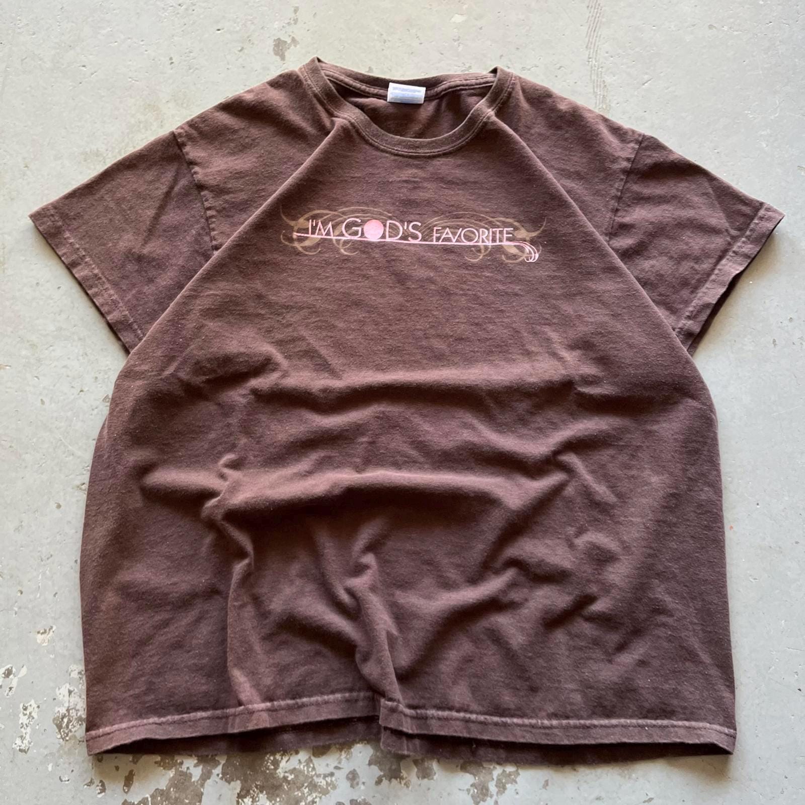 Vintage Y2K Chocolate Brown Im Gods Favorite Affliction Jesus Grunge Shirt Graphic Tee – Easygoing Wear · Trending Graphic Apparel
