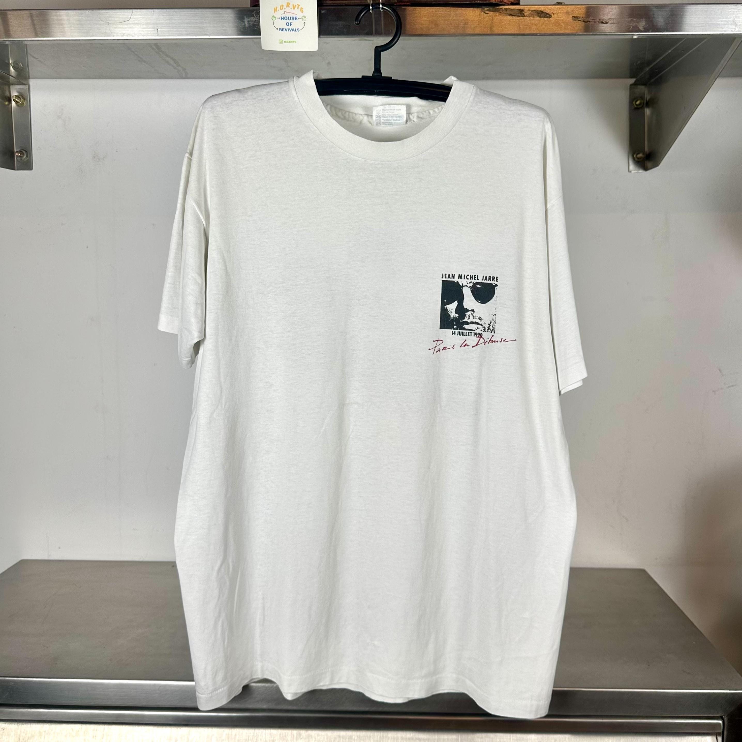 Vintage 1990 Jean Michel Jarre Paris La Difense XL single stitch T shirt Vintage Band Tshirt Vintage Music Tshirt Rare Vintage Tshirt Graphic Tee – Aesthetic Look · Perfect For Daily Wear