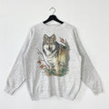 Vintage 90s Outdoor Outfitters Sweatshirt Wolf Crewneck Deer Sweater Pullover Wildlife Dog Eagle Wolf Ducks Unlimited Print Logo Grey Medium Sweatshirt – Aesthetic Look · Trending Graphic Apparel