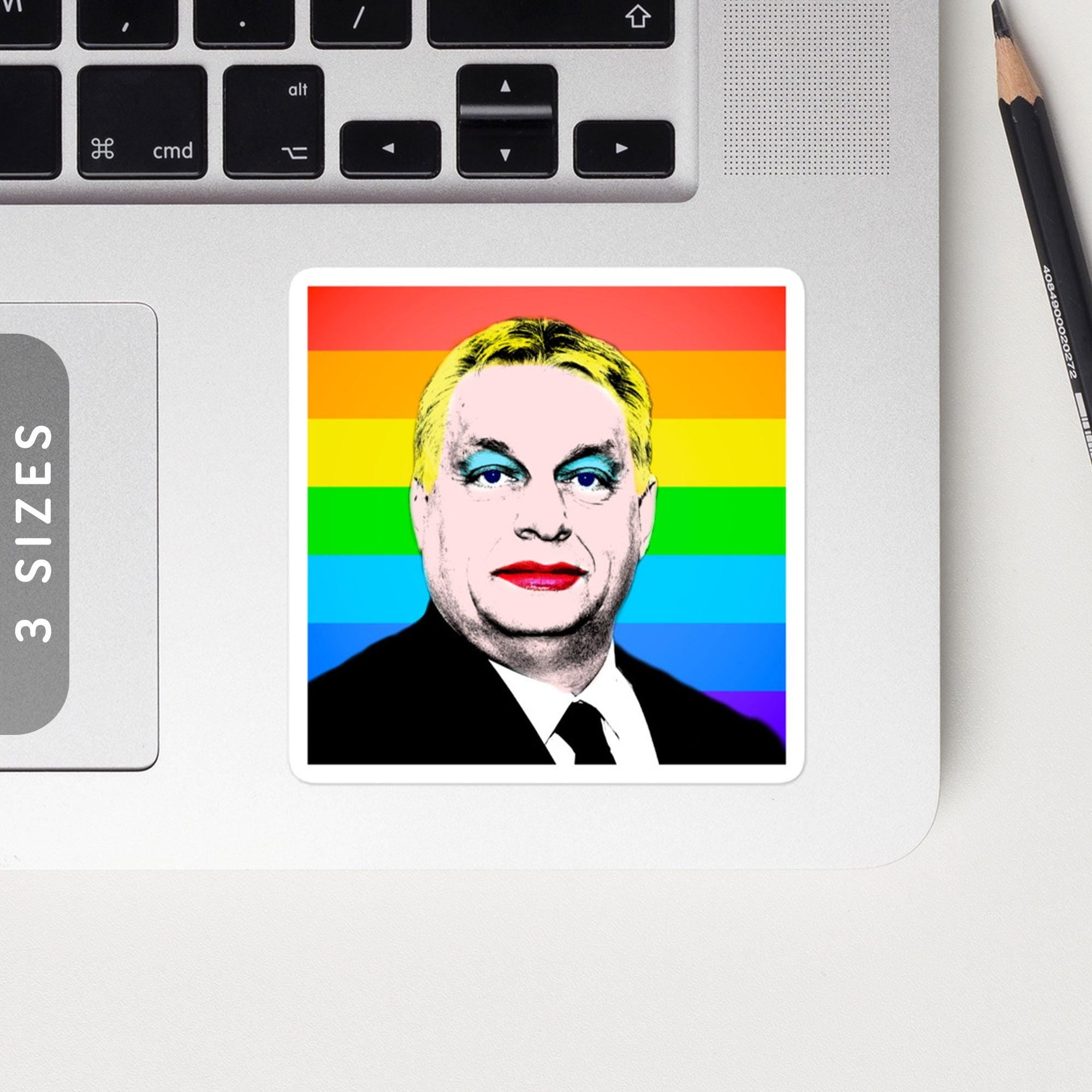 Viktor Orban39s Pride Stickers Bubble Free Vinyl Stickers LGBTQ Rainbow Stickers Gift for Budapest Pride Szivrvnyos Orbn Matrica Graphic Tee – Soft Feel · Great Gift For Fans