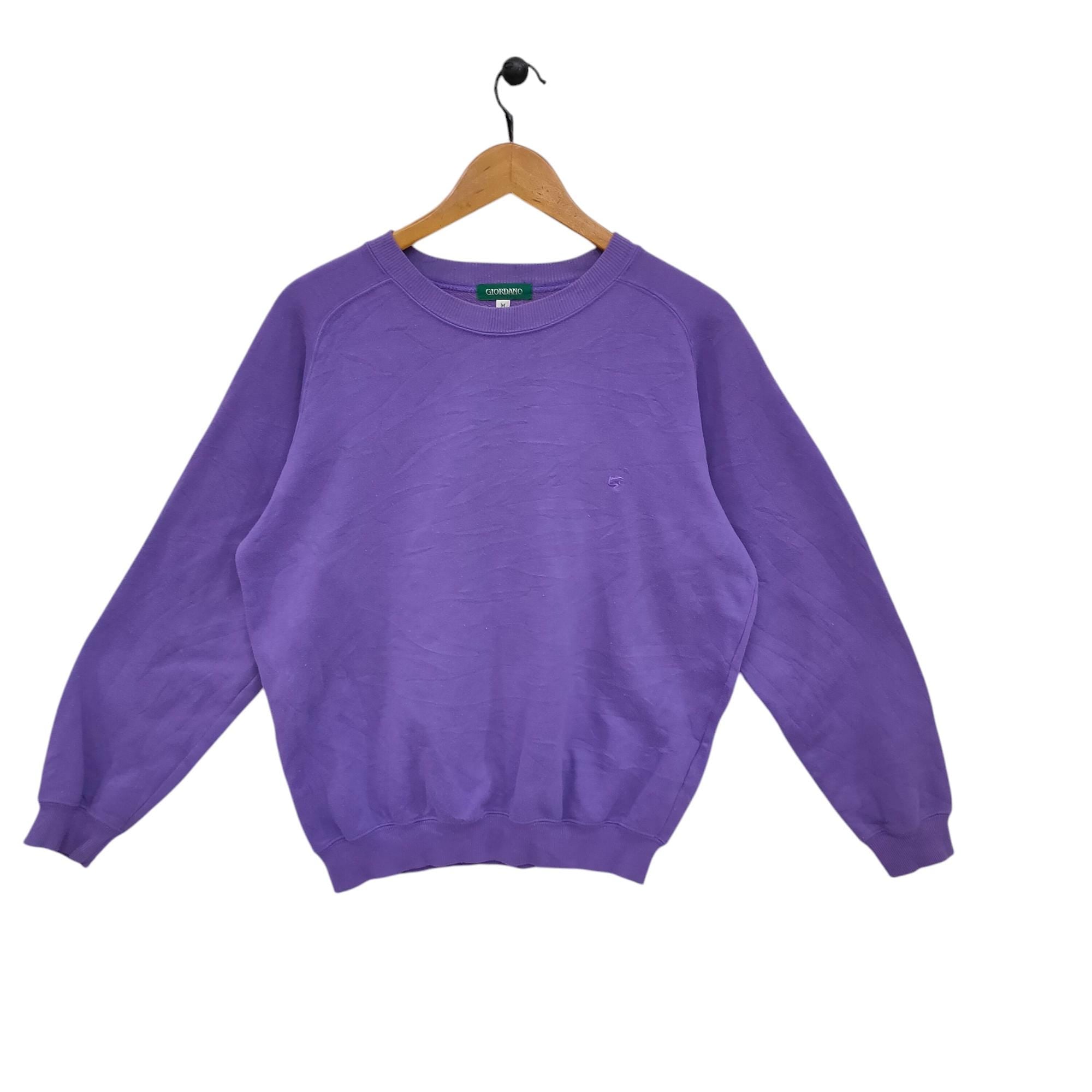 90s Giordano Sweatshirt Medium Vintage Giordano Embroidery Sweater Jumper Purple Size M Sweatshirt – Premium Graphic · High-Quality Print
