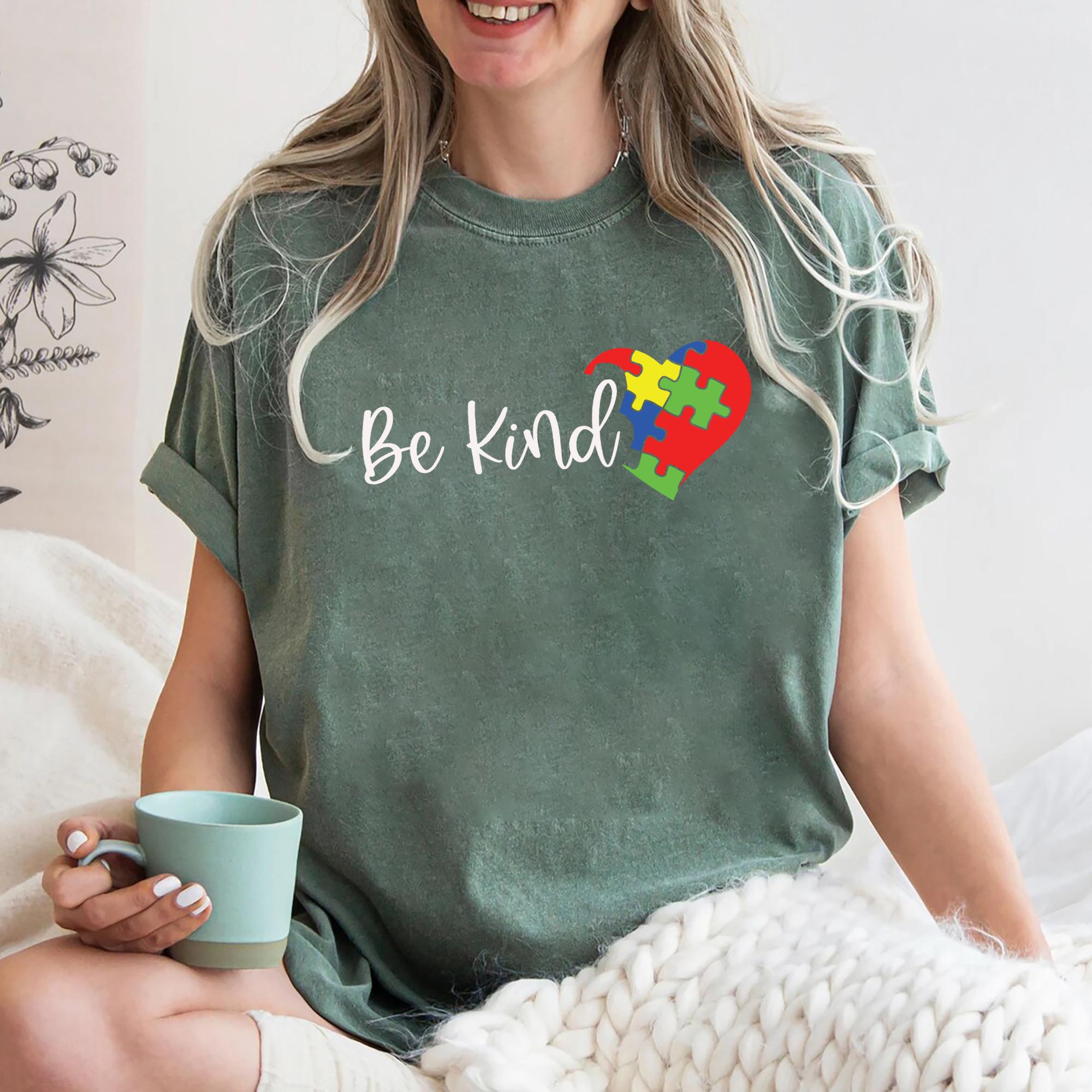 Autism Be Kind Shirt Autism Acceptance Shirt Autism Awareness Mom Shirt ABA Therapist Shirt Autism Mama Shirt Autism Teacher Shirt Graphic Tee – Aesthetic Look · Perfect For Daily Wear