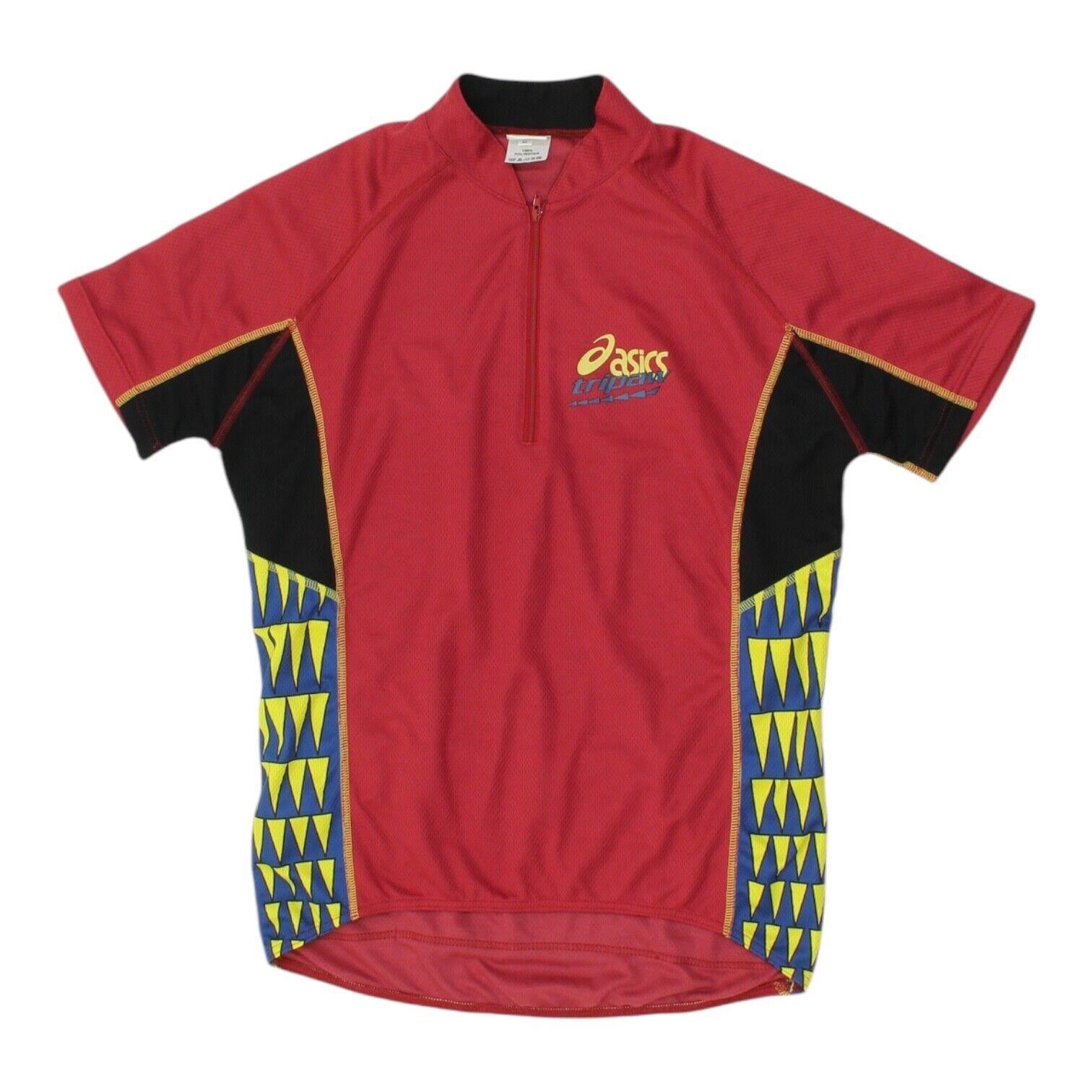 Asics Tripaw Cycling Jersey Vintage Mens Red 12 Zip Short Sleeve Bikeway Jersey – Easygoing Wear · Must-Have Style